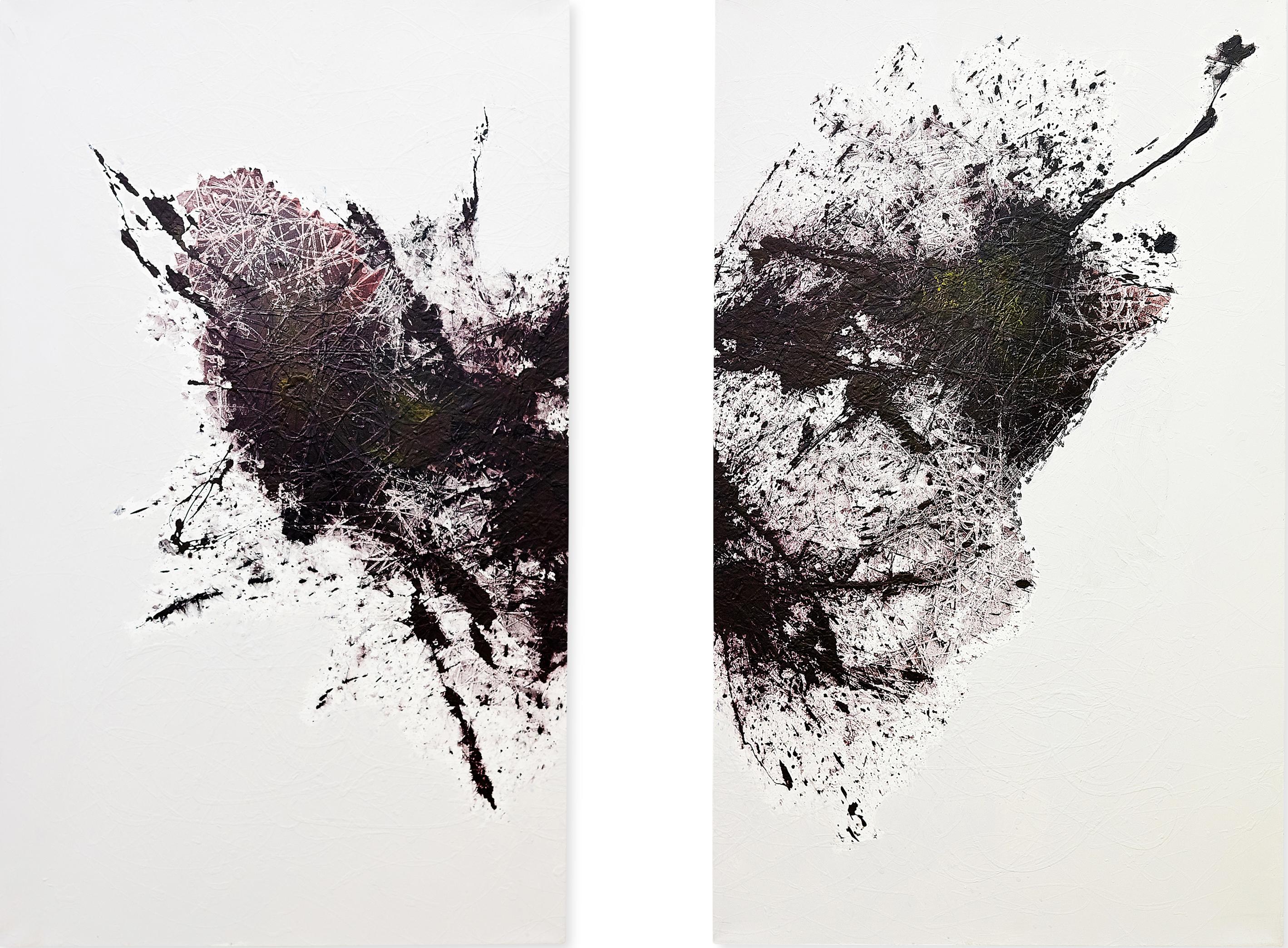 Richard Roberts Abstract Painting - Upbeat (diptych)