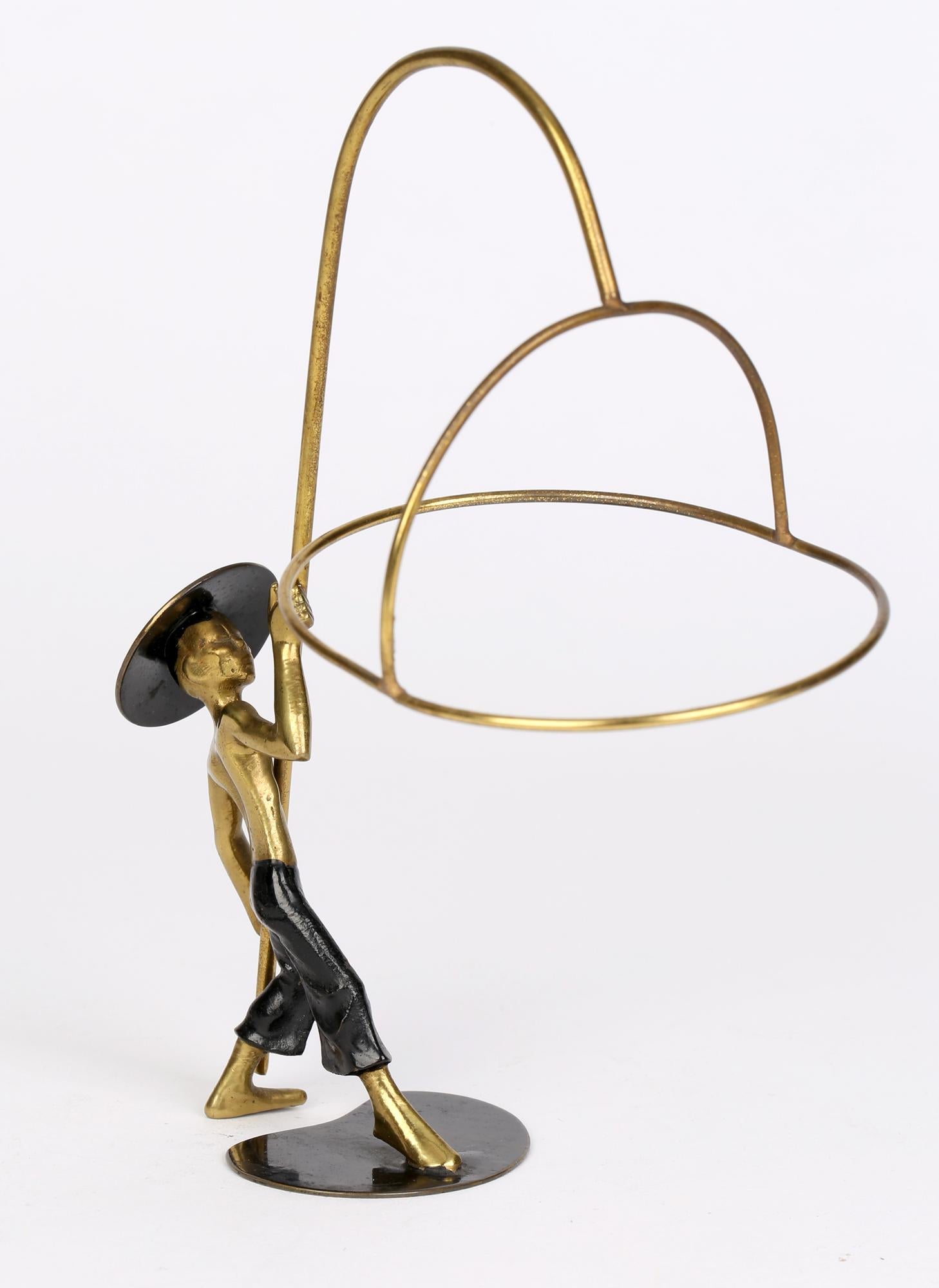 Hand-Crafted Richard Rohac Attributed Austrian Vienna Bronze Asian Bird Catcher Figure