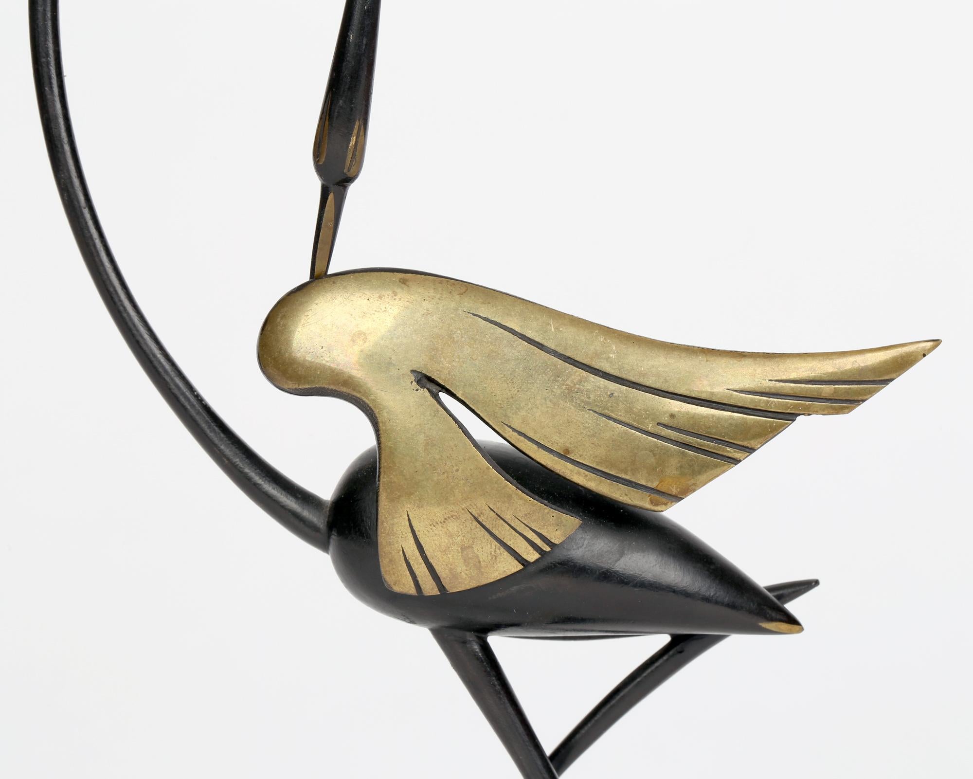 Richard Rohac Austrian Vienna Bronze Stylized Wading Bird Figure For Sale 4