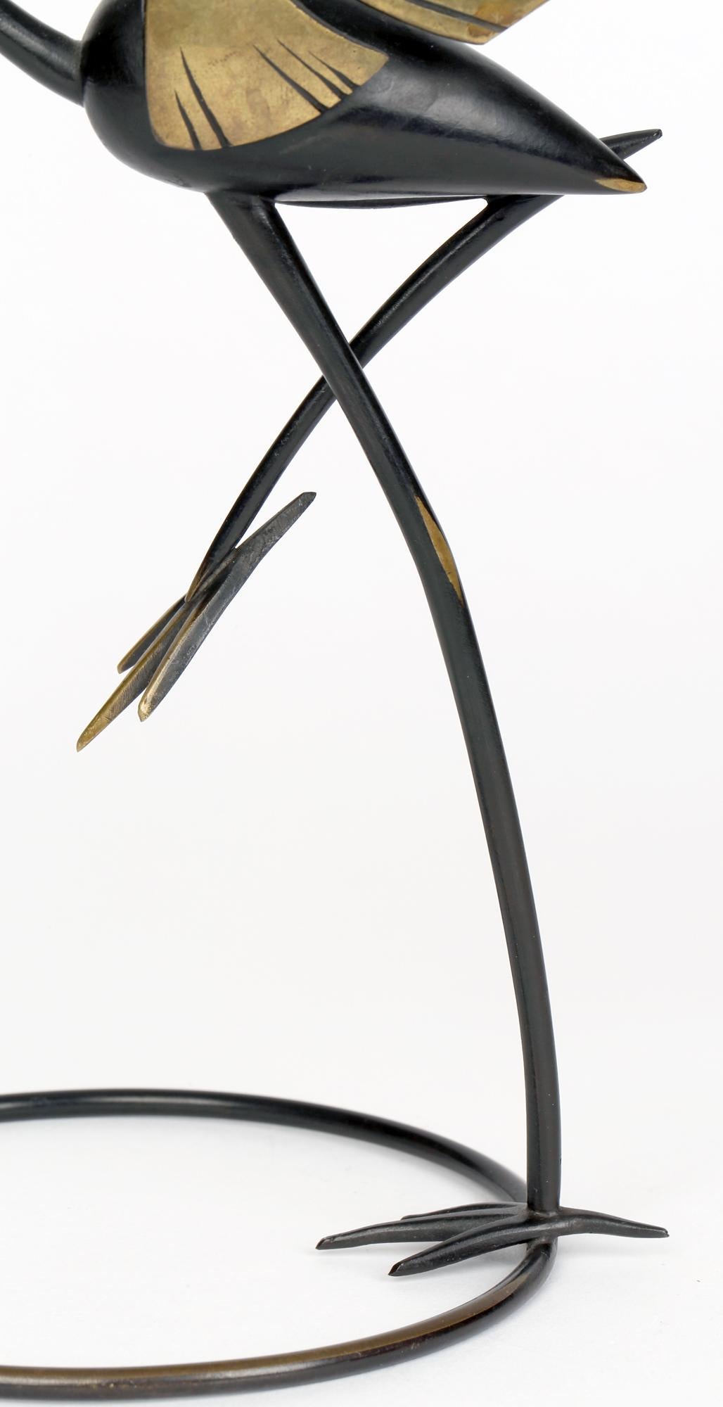 Richard Rohac Bronze autrichien de Vienne Figure d'oiseau échassier stylisé en vente 4