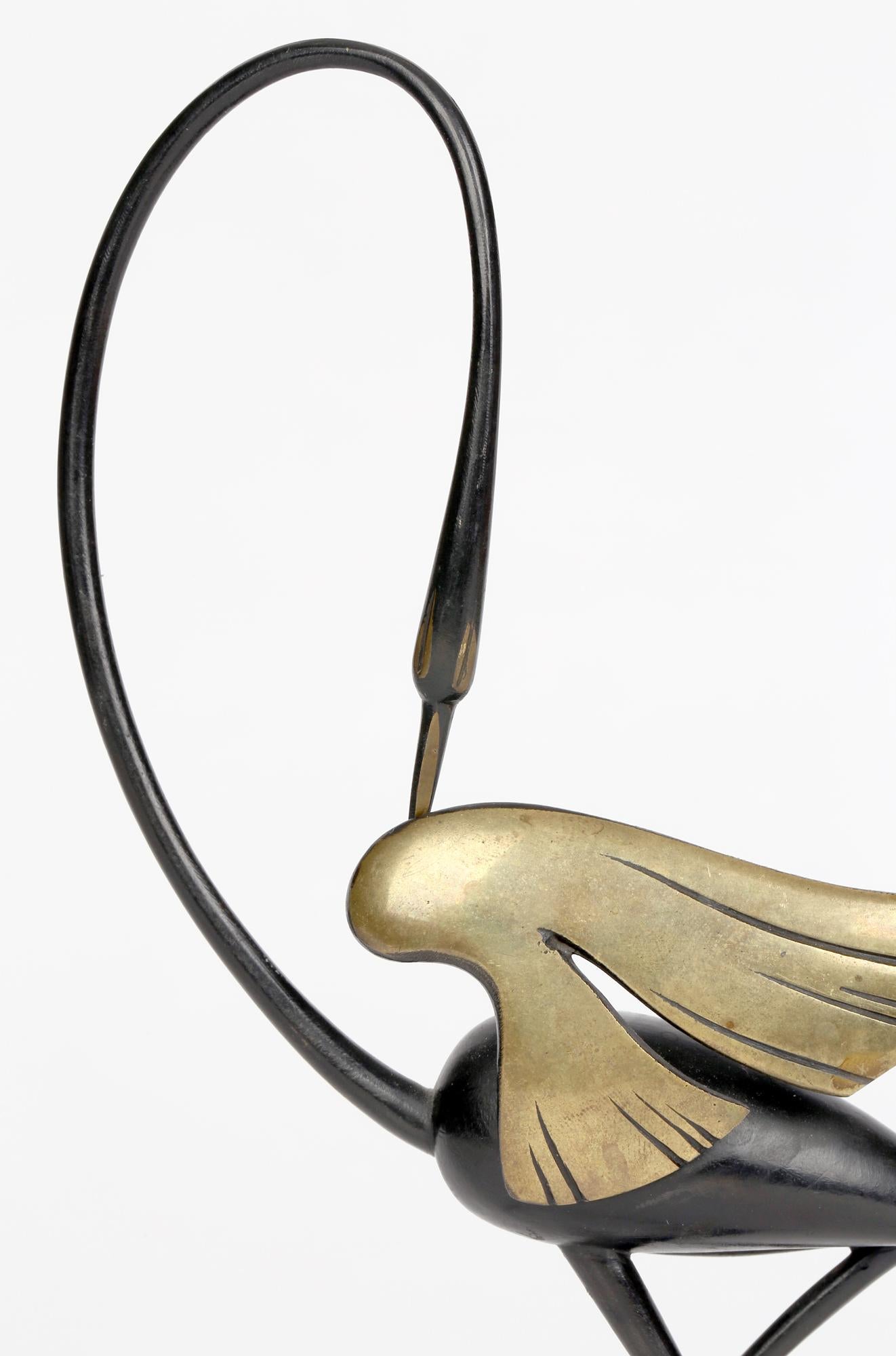 Richard Rohac Austrian Vienna Bronze Stylized Wading Bird Figure For Sale 6