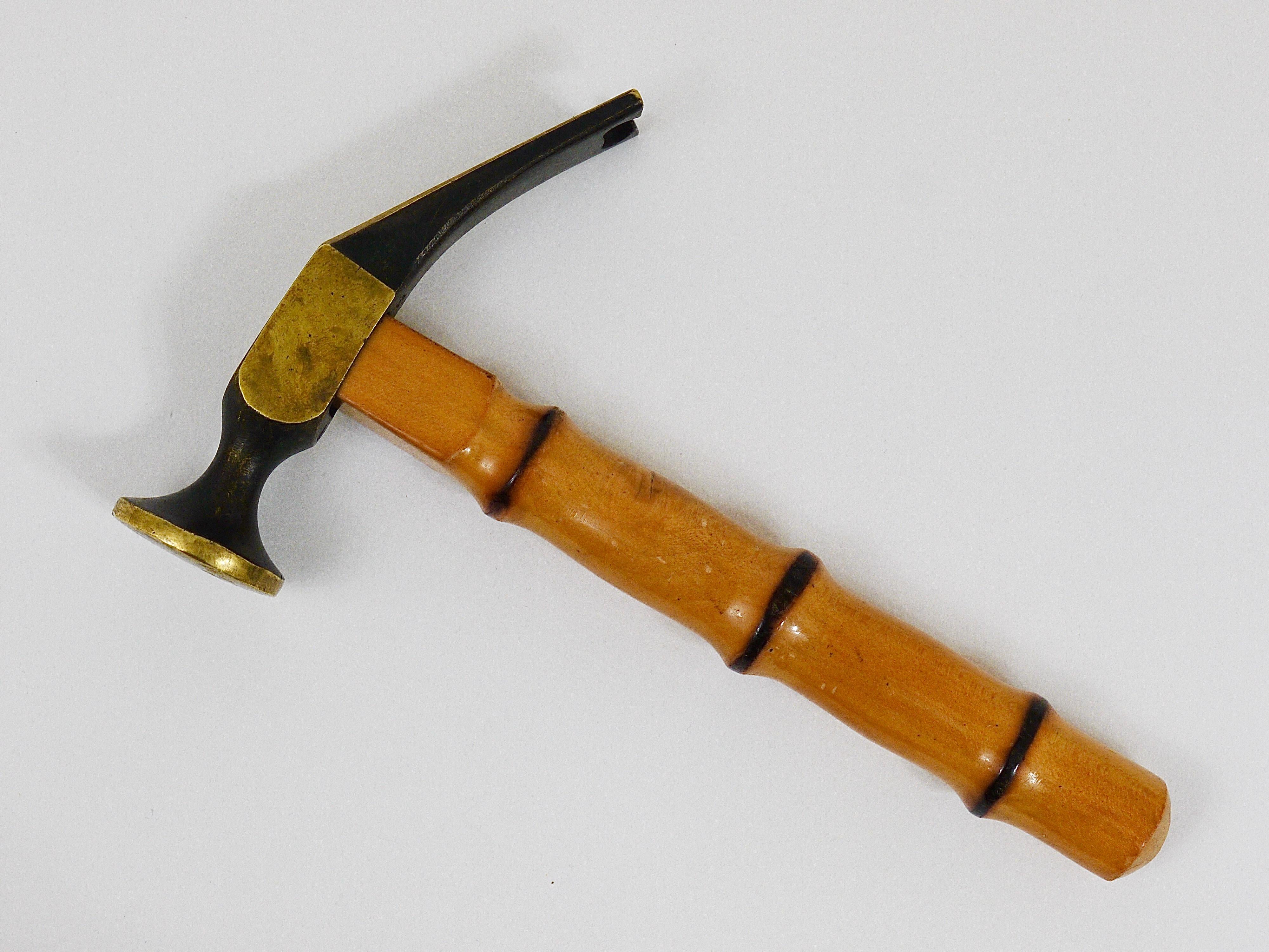 Richard Rohac Bamboo Brass Hammer, Bottle Opener, Cork Screw, Nutcracker, 1950s For Sale 4