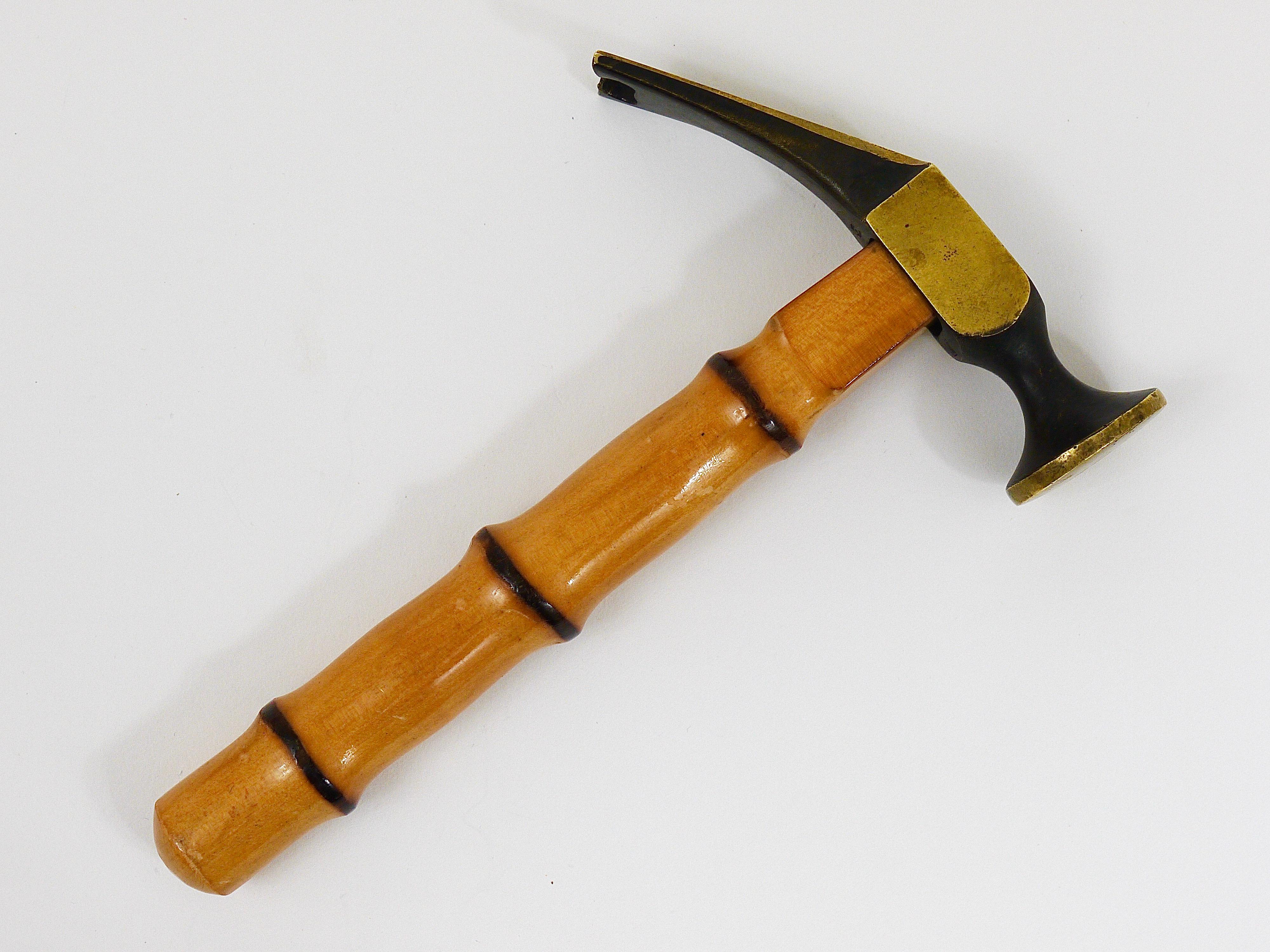 Richard Rohac Bamboo Brass Hammer, Bottle Opener, Cork Screw, Nutcracker, 1950s For Sale 5