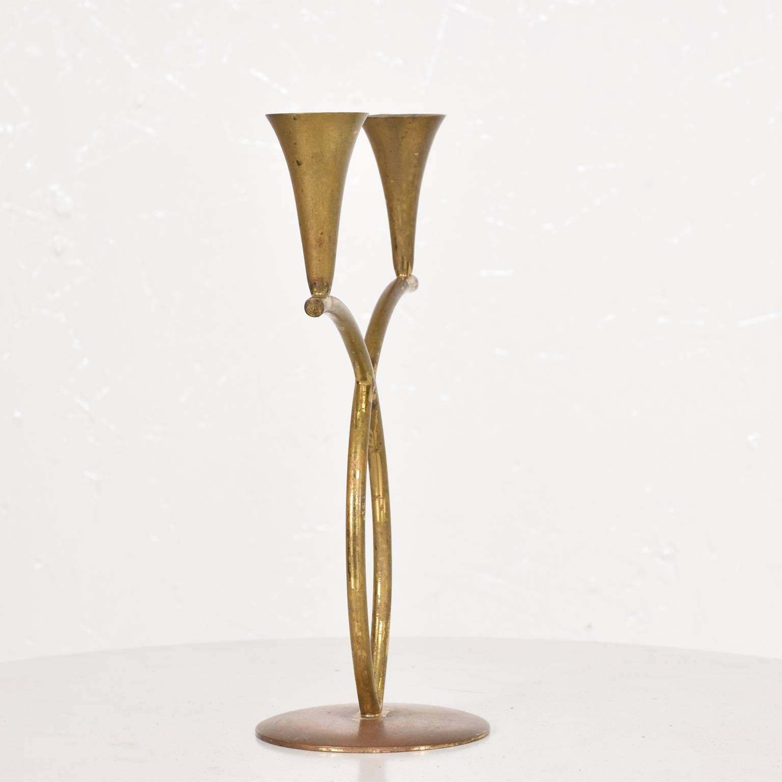 Art Deco Richard Rohac Brass Candleholder, Austria, 1950s