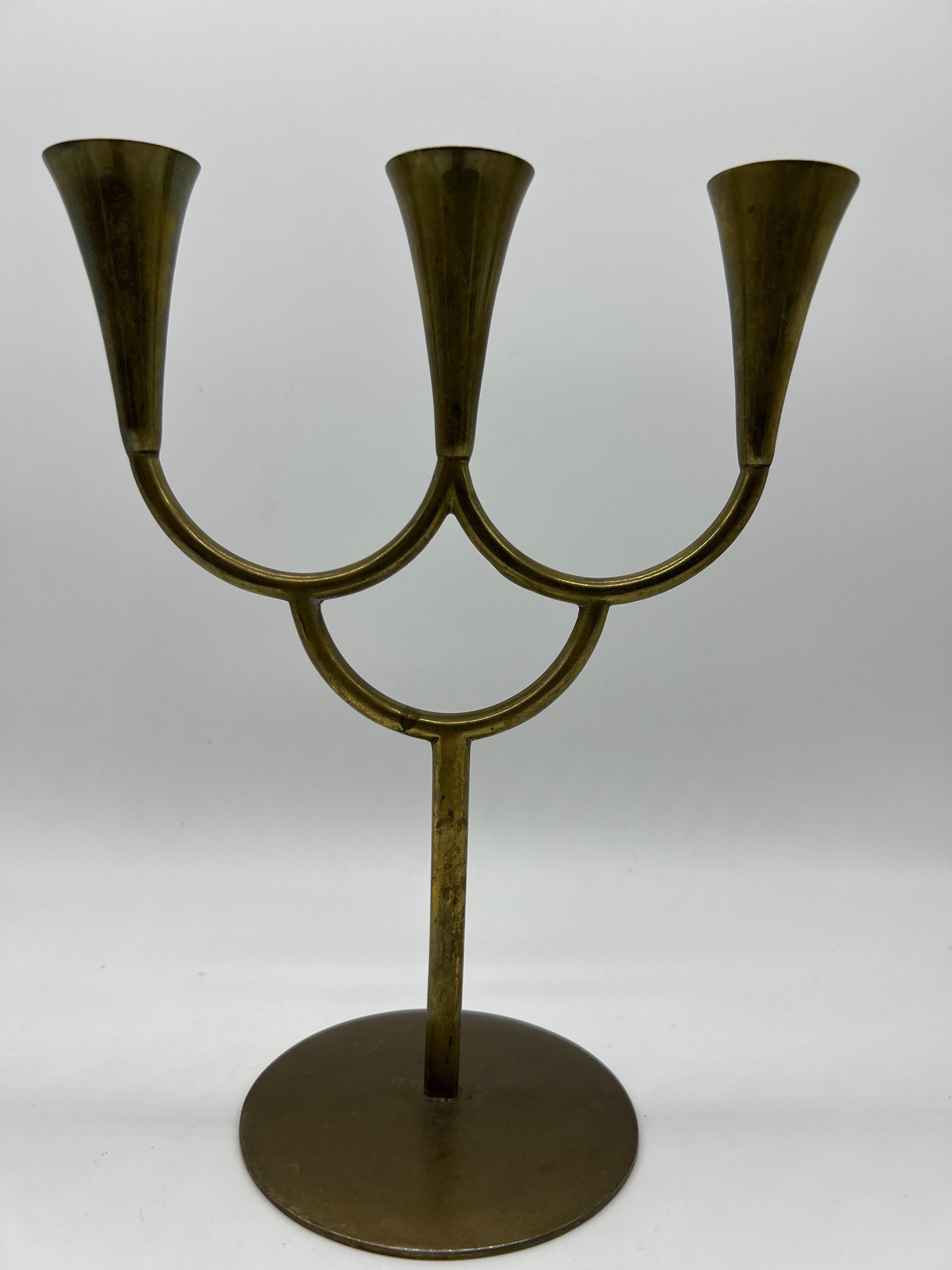 Richard Rohac Brass Candlestick, Mid-20th Century In Good Condition For Sale In Vienna, AT