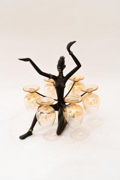 Porta figurine in vetro Richard Rohac anni '50 circa ( firmato )