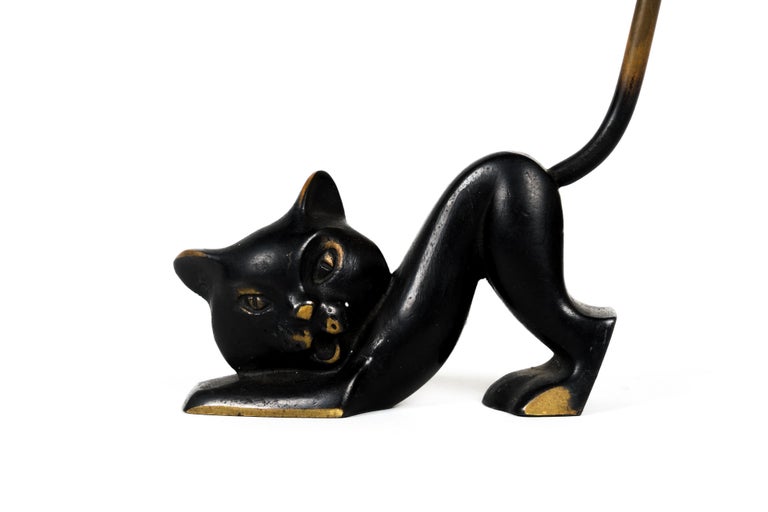 Richard Rohac Cat Richard Rohac Figurine Pretzel Holder, Ring Holder, Vienna, 1950s For ...