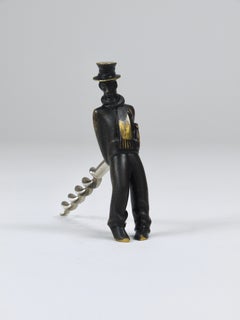 Richard Rohac Leaning Tipsy Gentleman Brass Bottle Opener, Vienna, 1950s