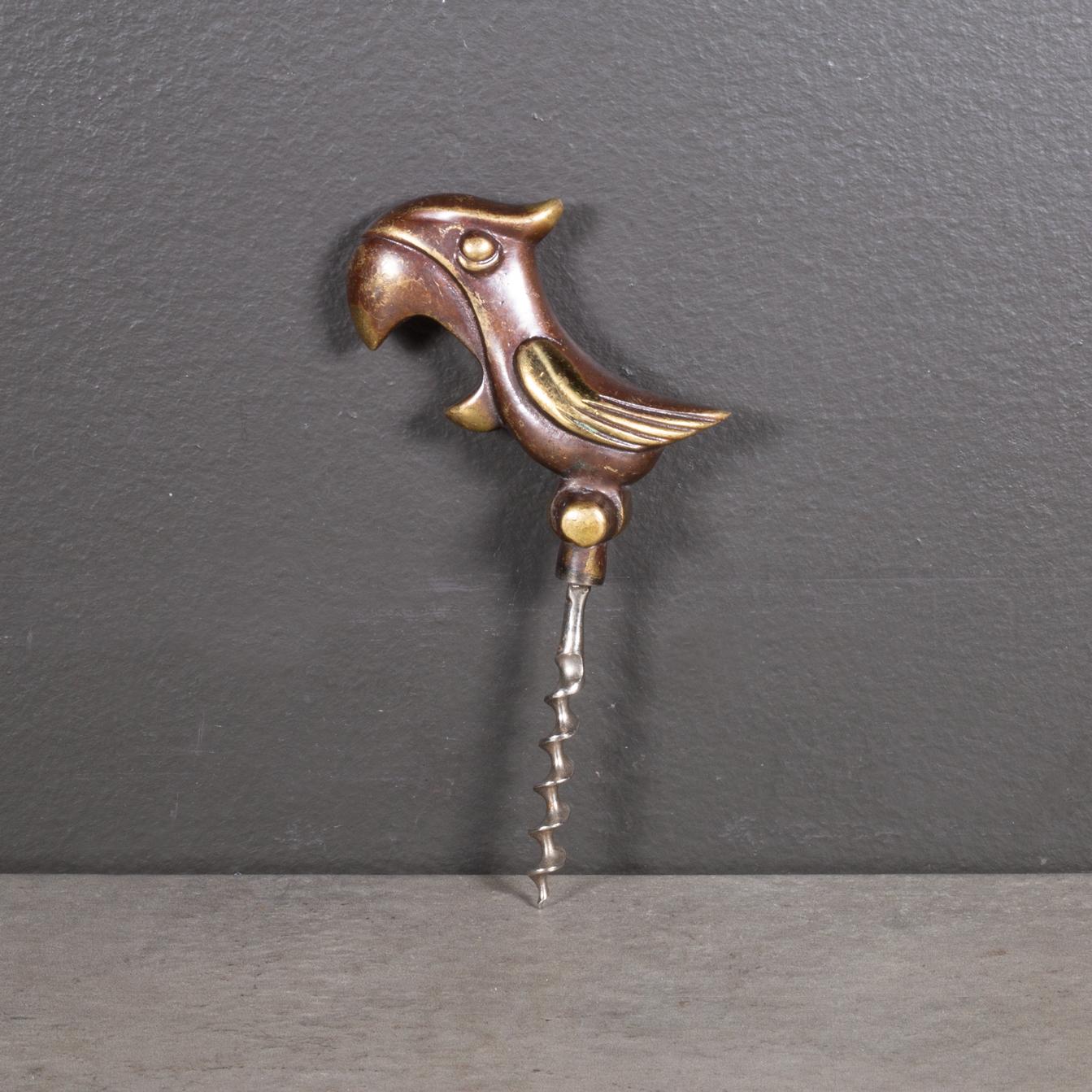 ABOUT

An original mid-century solid bronze parrot bottle opener and corkscrew. 

    CREATOR Richard Rohac, Rohac Vienna, Austria. 
    DATE OF MANUFACTURE 1950. 
    MATERIALS AND TECHNIQUES Solid Bronze.
    CONDITION Good. Wear consistent with