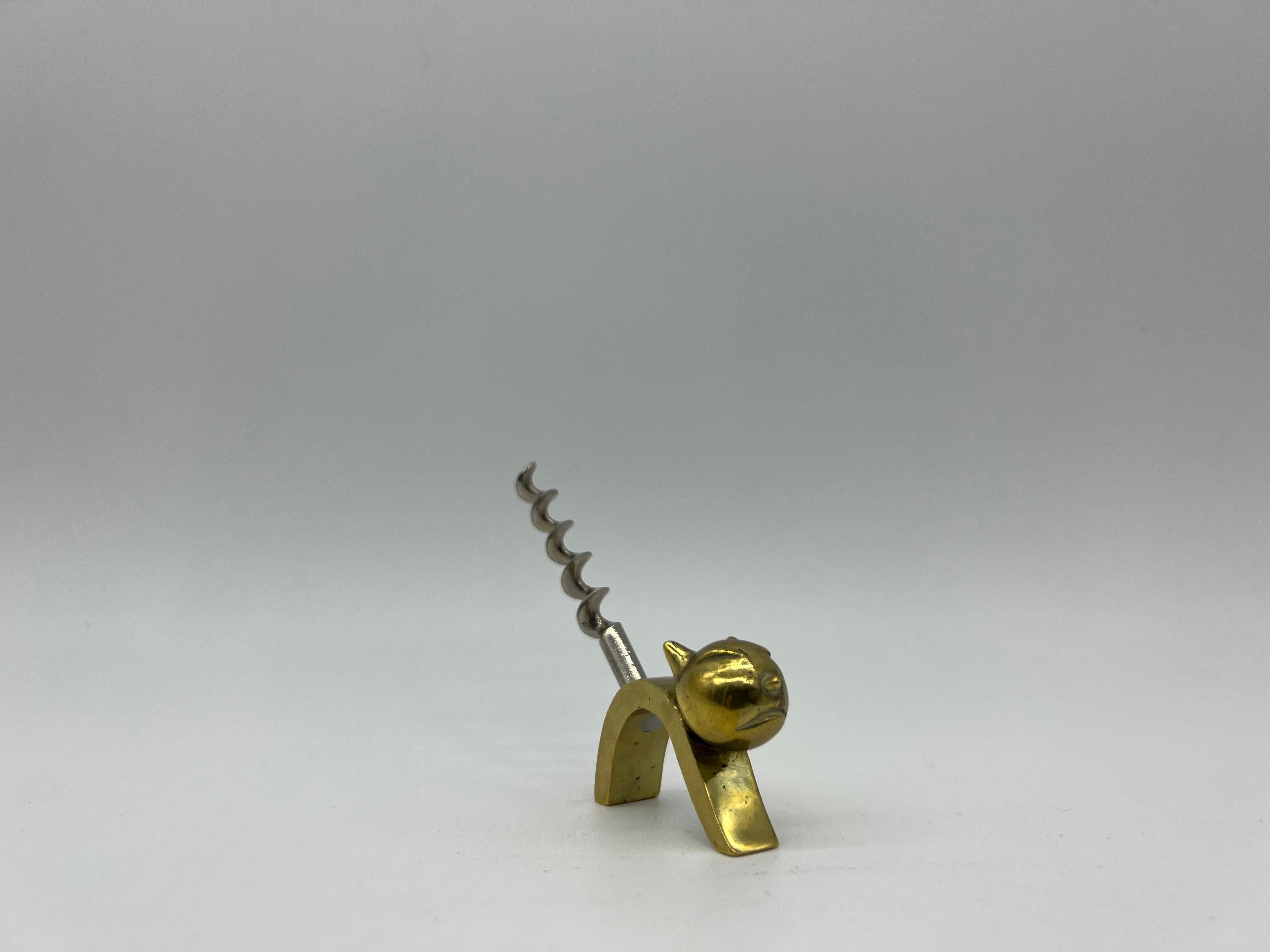 Richard Rohac Viennese Bronze Corkscrew Cat, Mid-20th Century For Sale 1