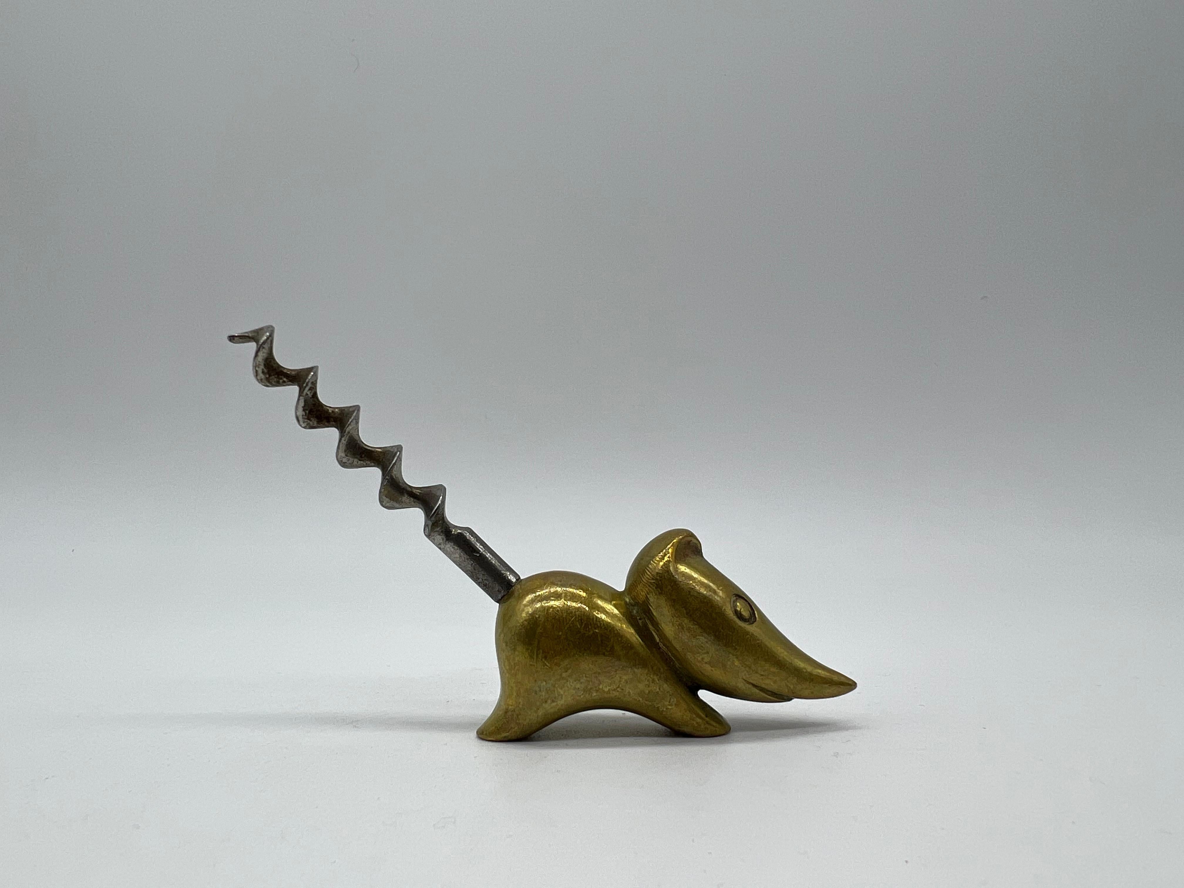 Richard Rohac Viennese Bronze Corkscrew Mouse, Mid-20th Century In Good Condition For Sale In Vienna, AT
