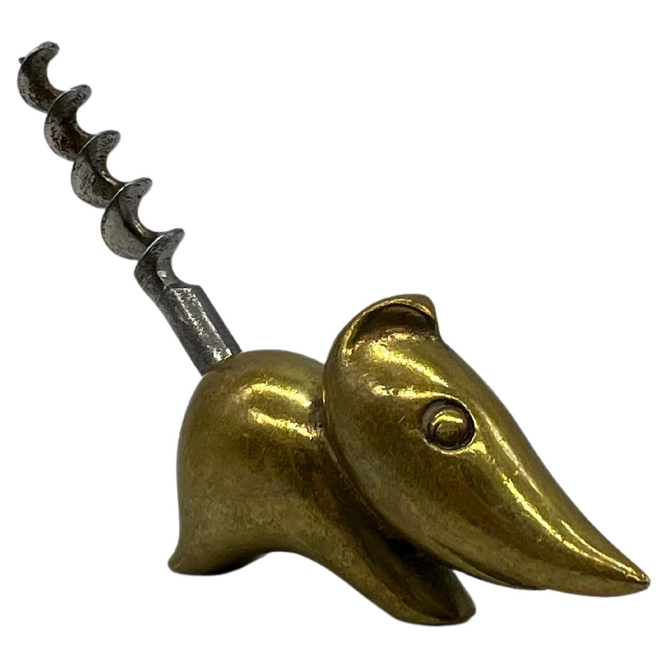 Richard Rohac Viennese Bronze Corkscrew Mouse, Mid-20th Century For Sale