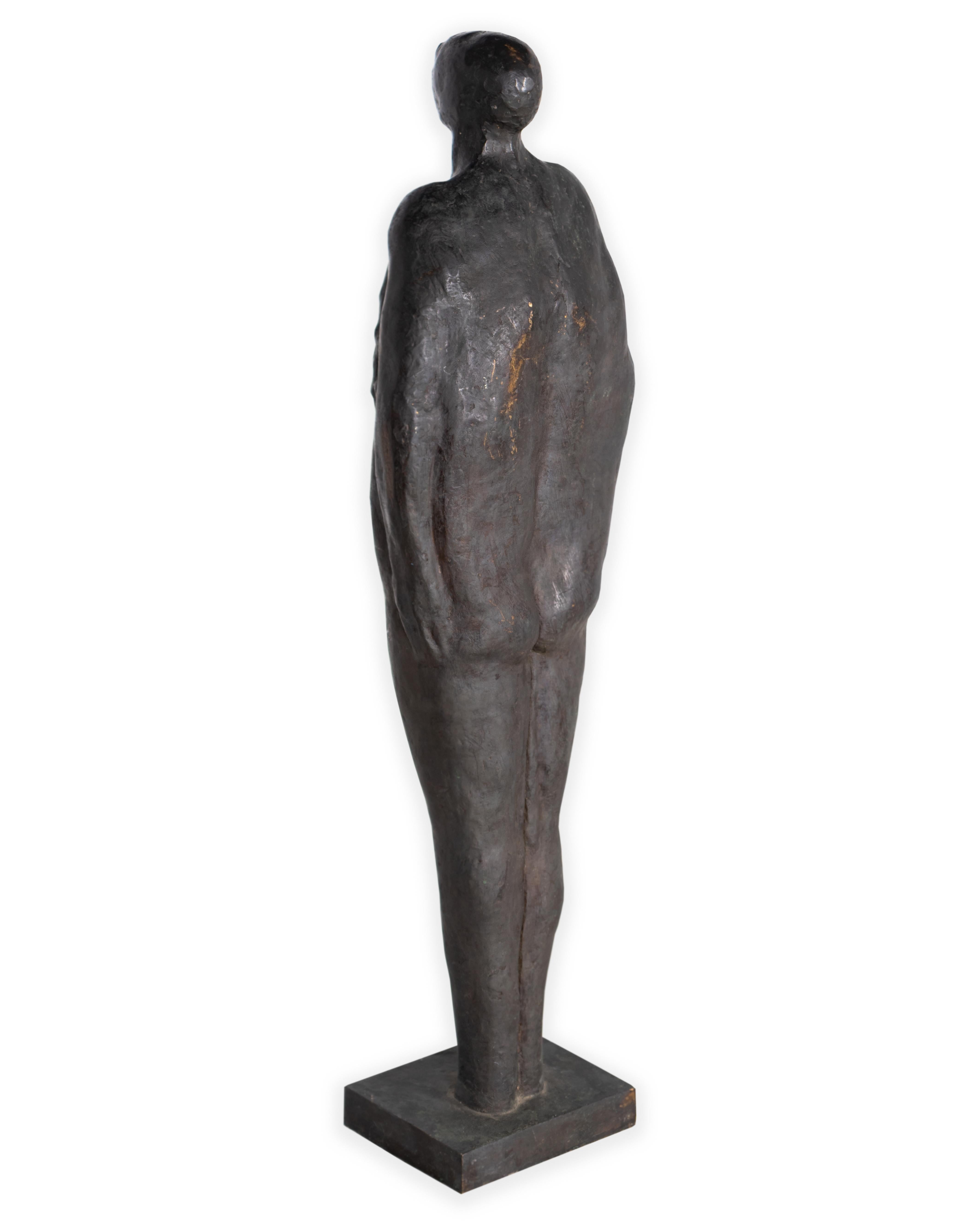 Rustique « Figure nue » de Richard Rosenblum en bronze, signée sur socle personnel en vente
