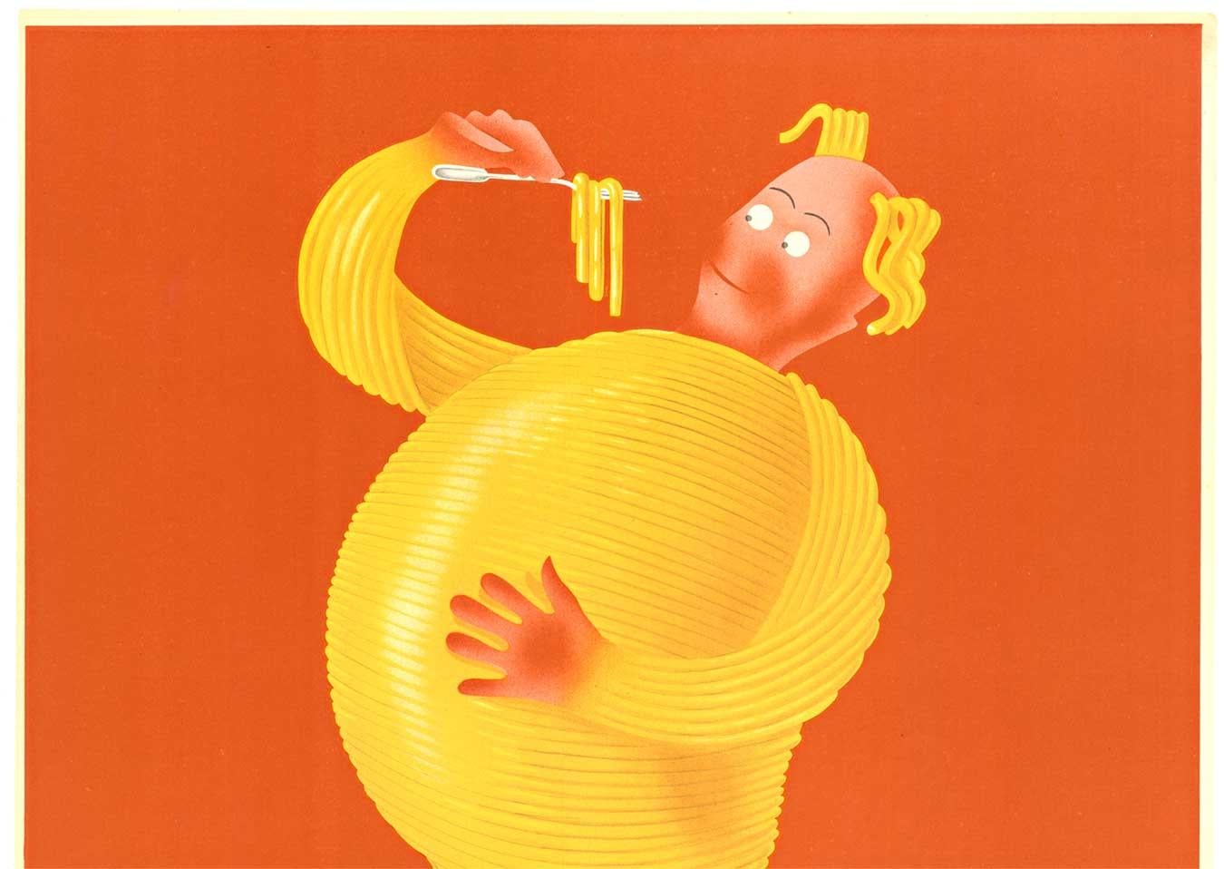 Original Perlach Maccaroni - Spaghetti-Vintage-Poster  Nudeln – Print von Richard Roth