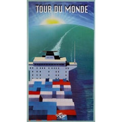 Original poster from 2000 by Richard Roussel for CMA CGM French shipping line