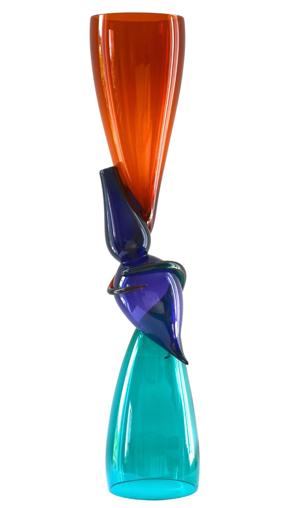 Richard Royal "Relationship Series" Vaso scultoreo in vetro, firmato e datato