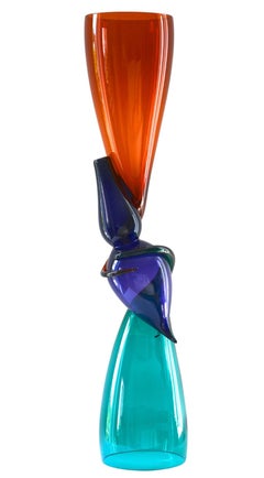Vintage Richard Royal "Relationship Series" Sculptural Glass Vase, Signed & Dated