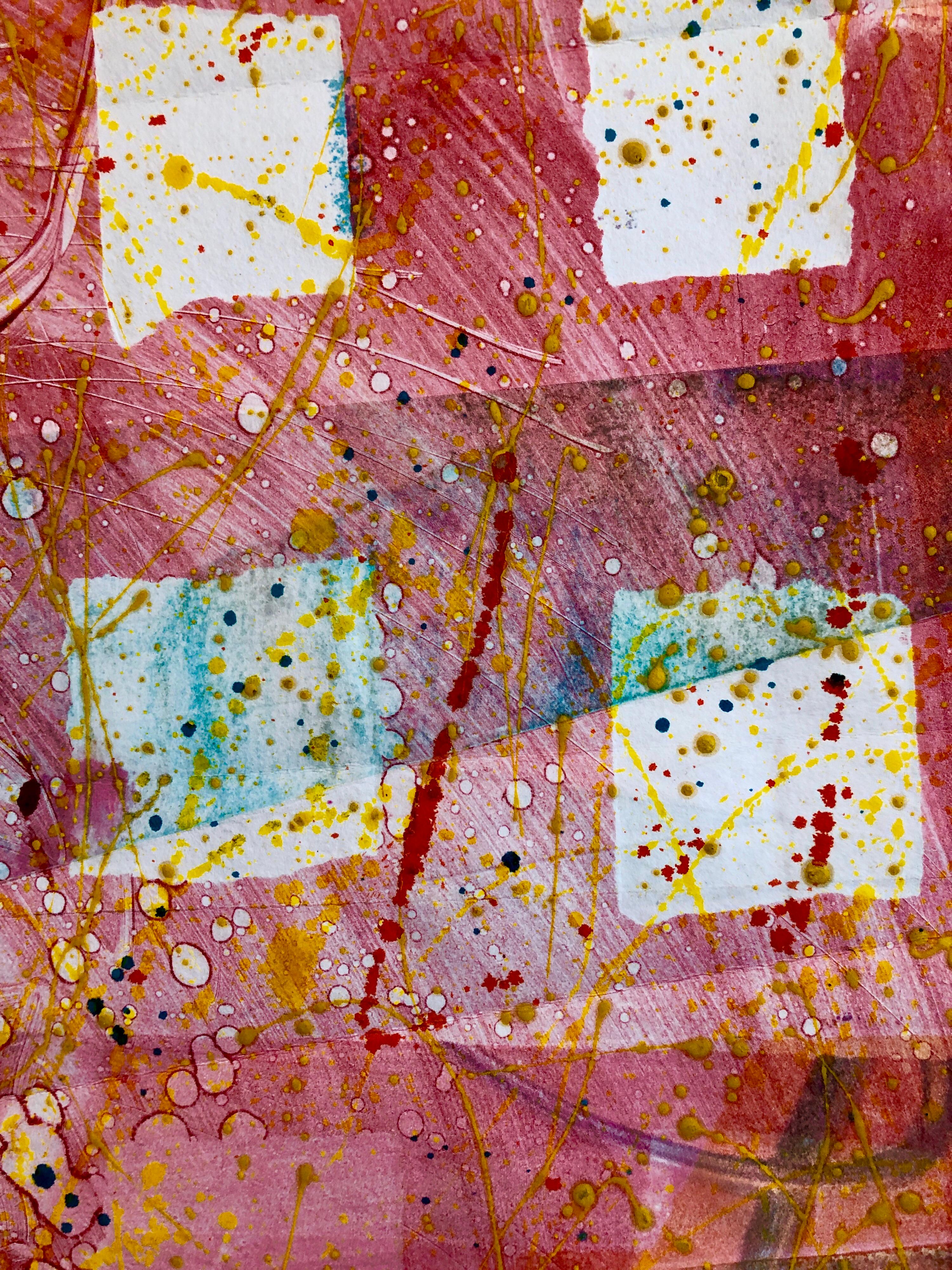 Homage a Sam Francis, Folded Monoprint Mixed Media Splatter Painting Art Print For Sale 8