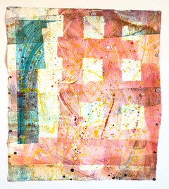 Omaggio a Sam Francis, Monoprint piegato in tecnica mista con stampa d'arte splatter