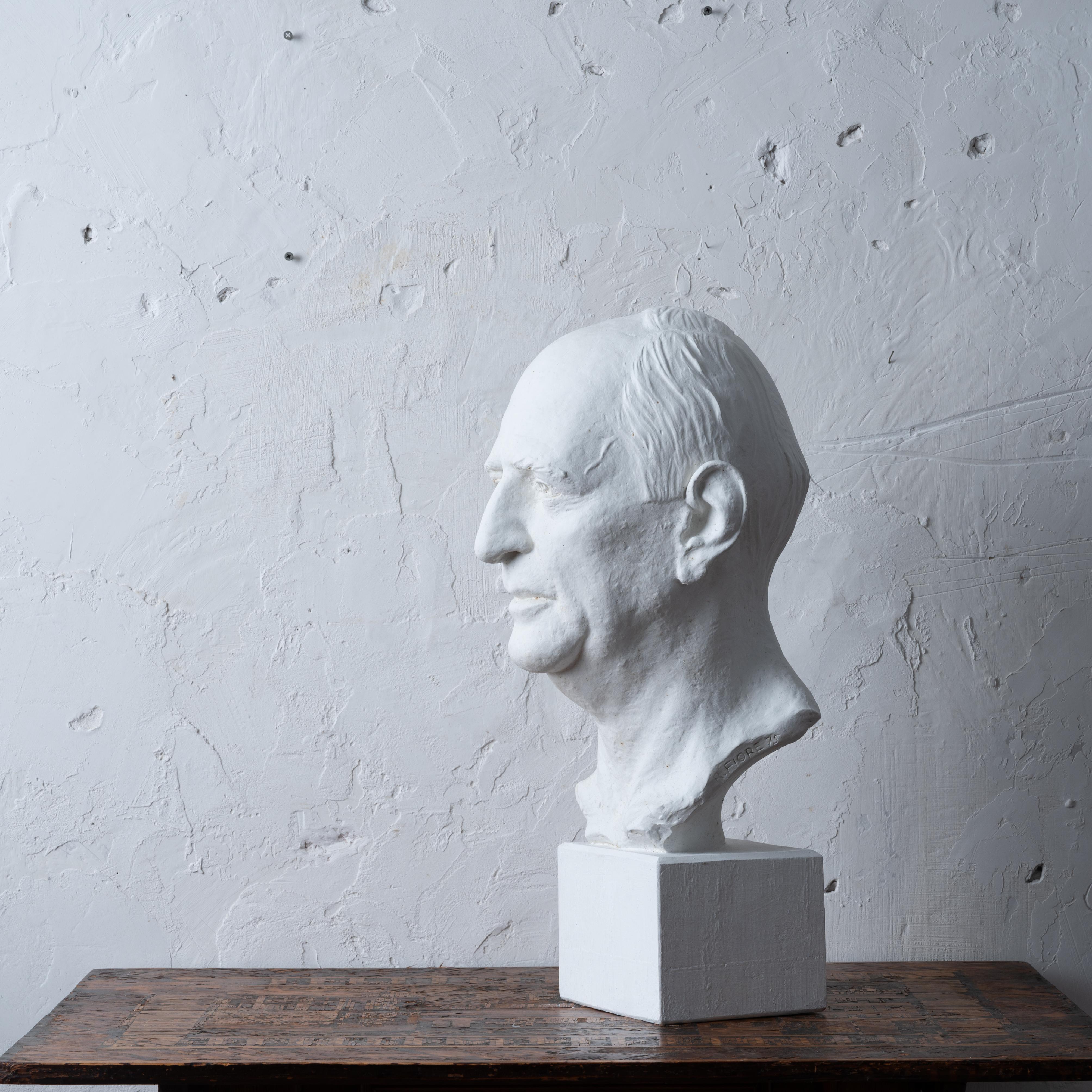 American Richard Russell Jr. Bust by Rosario Russell Fiore, 1975 For Sale