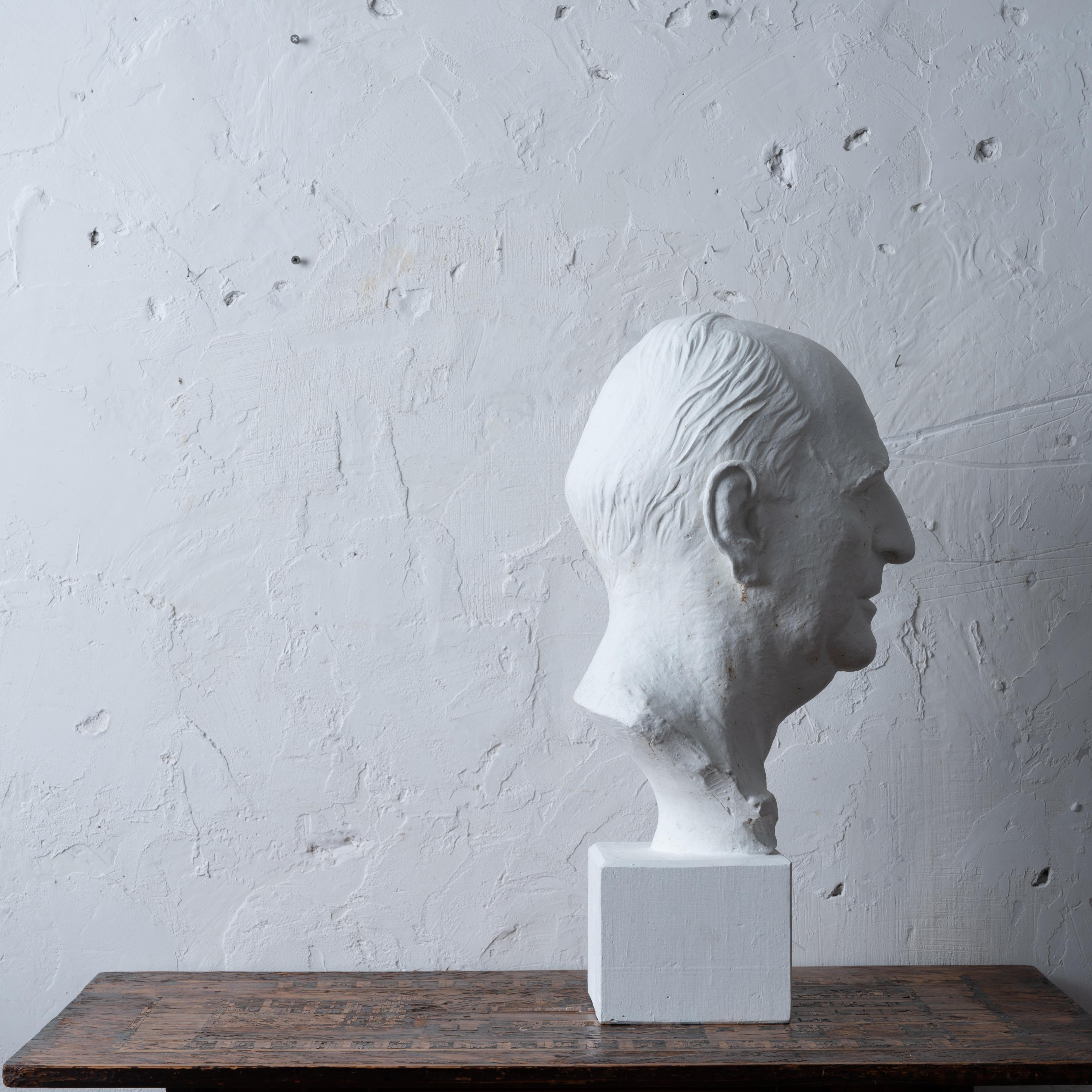 Plaster Richard Russell Jr. Bust by Rosario Russell Fiore, 1975 For Sale