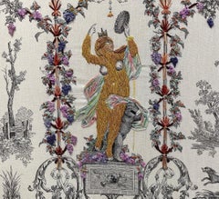Richard Saja "Lady Partington" embroidery floss on cotton toile, 2020