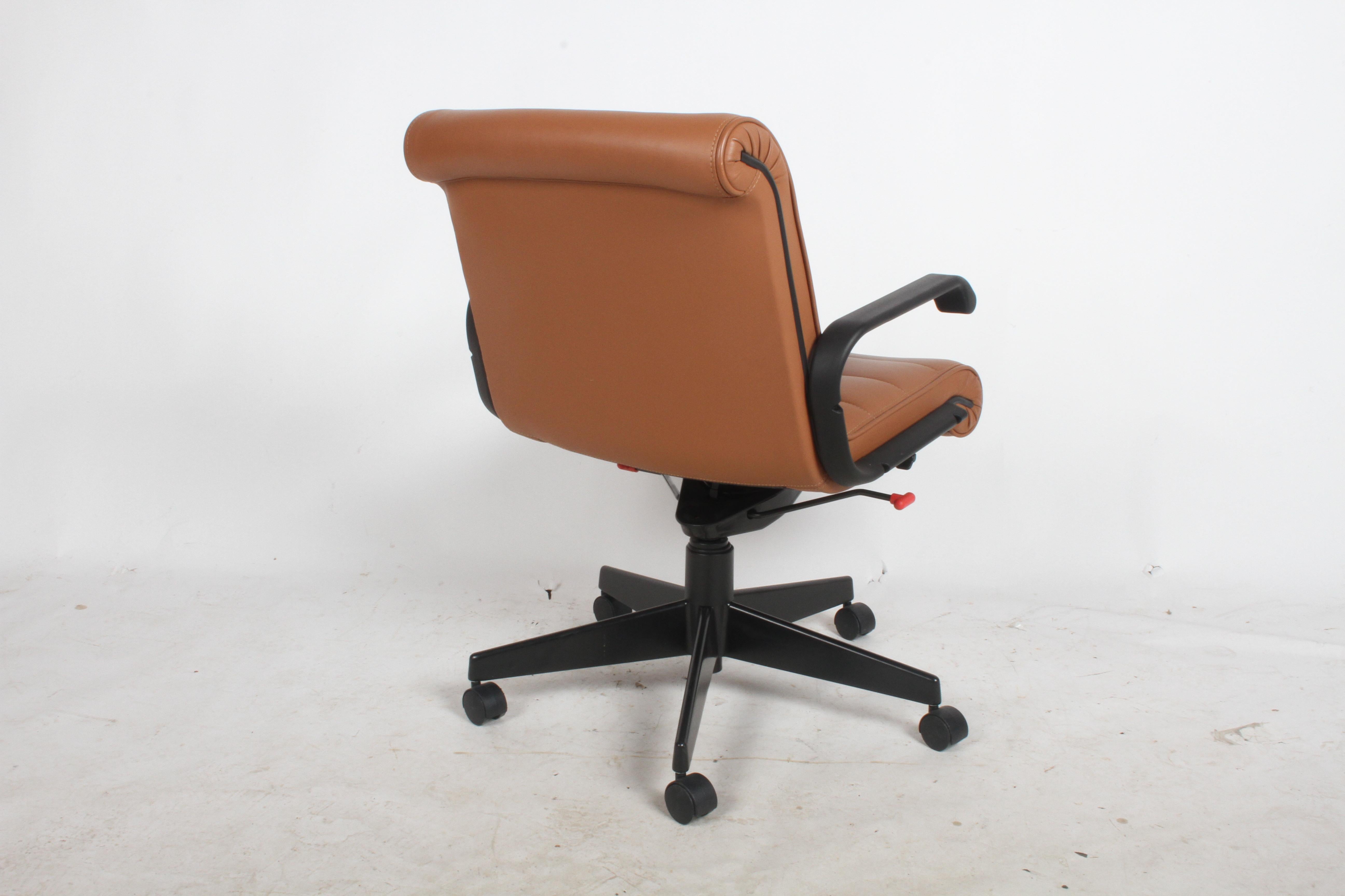 Steel Richard Sapper for Knoll Desk, Task, Executive or Conference Chair -Tan Leather