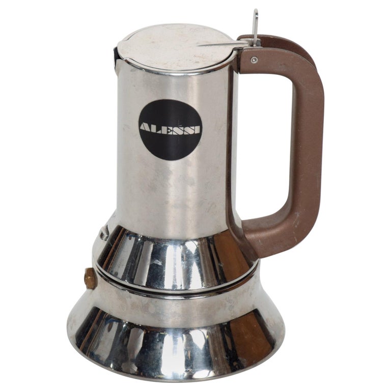 1980s Richard Sapper for Alessi Chrome Coffee Espresso Maker Modern ITALY  For Sale at 1stDibs