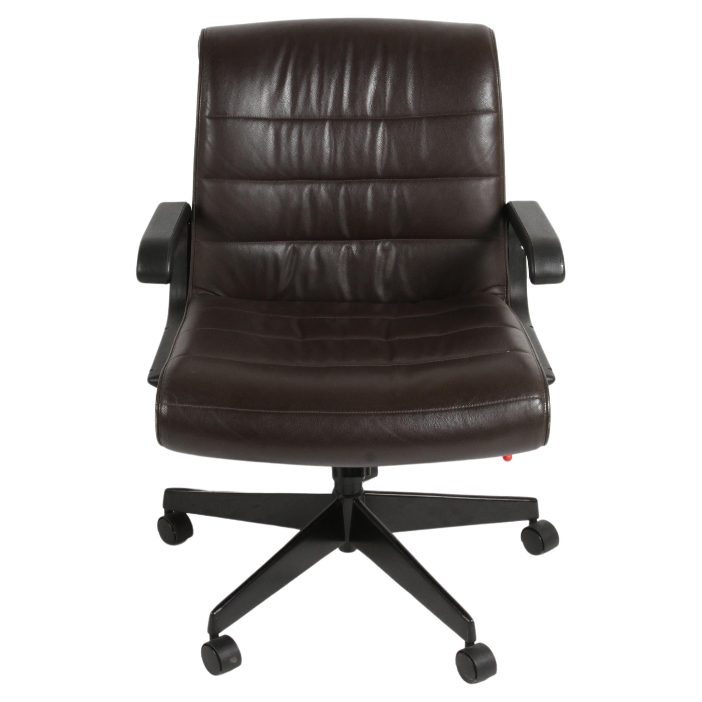 Richard Sapper for Knoll Desk Task Executive or Conference Chair - Brown Leather For Sale