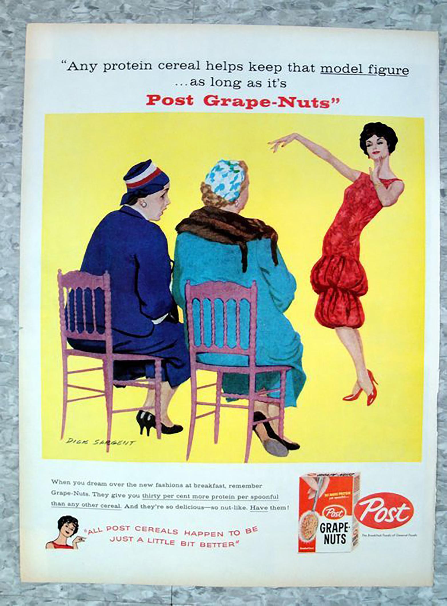 Modeling Dress, Cereal Advertisement - Painting by Richard Sargent