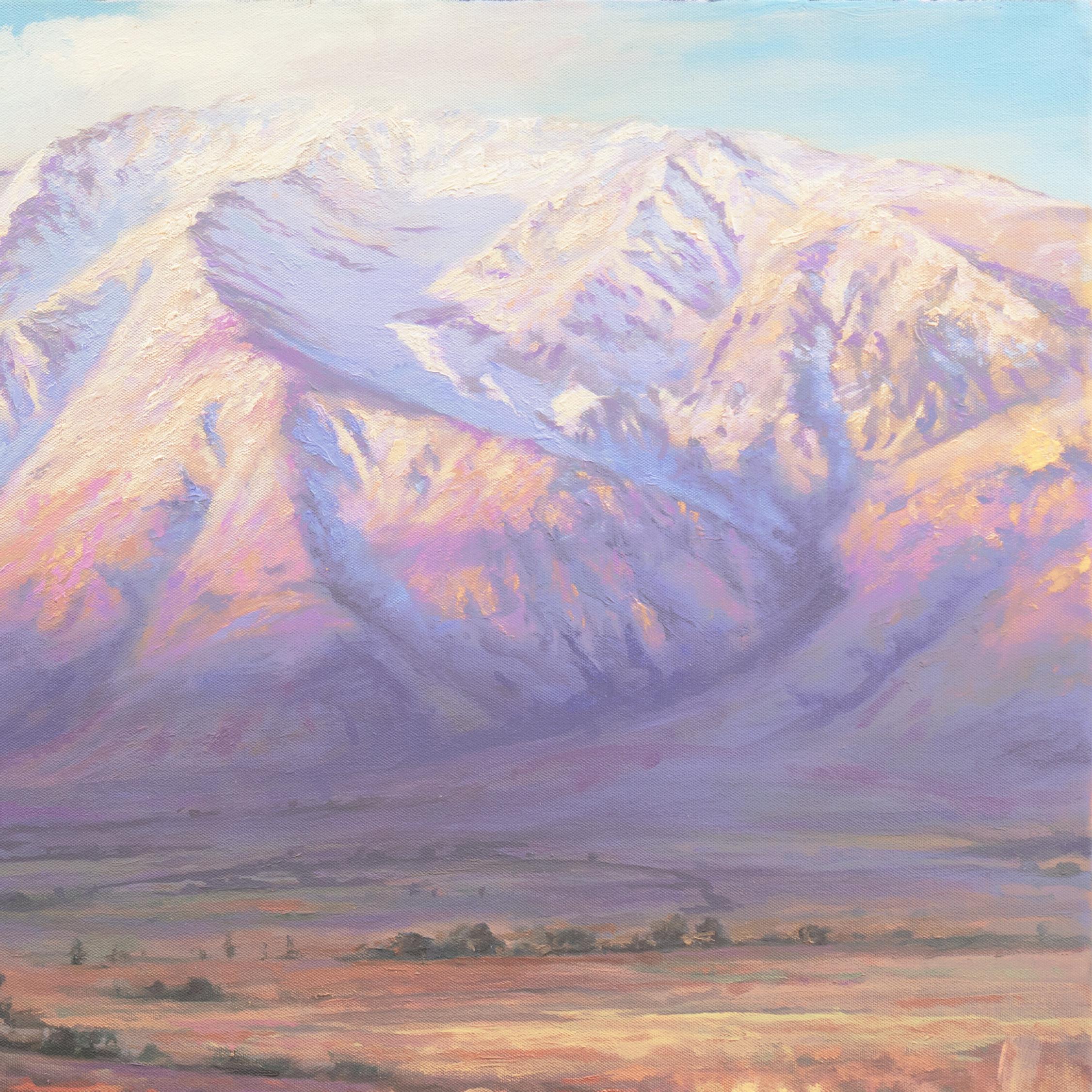 'Autumn, Sunrise over Mt. Tom', Santa Barbara Artist, Ventura Art Museum, Oil - Impressionist Painting by Richard Schloss