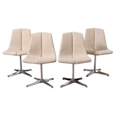 Chaises de salle à manger Richard Schultz pour Knoll en laine blanche huître d'origine 1961
