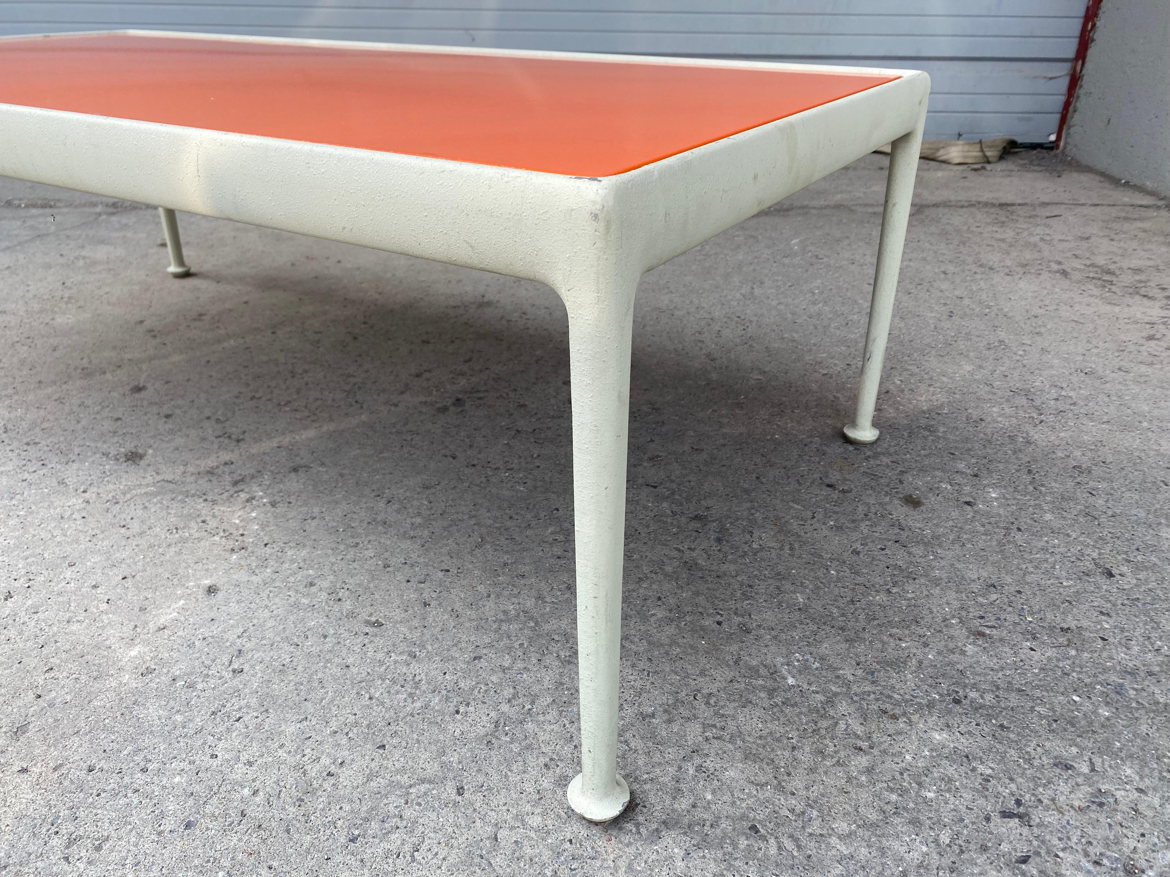 Mid-Century Modern Richard Schultz for Knoll 1966 Series Orange Enamel Coffee Table