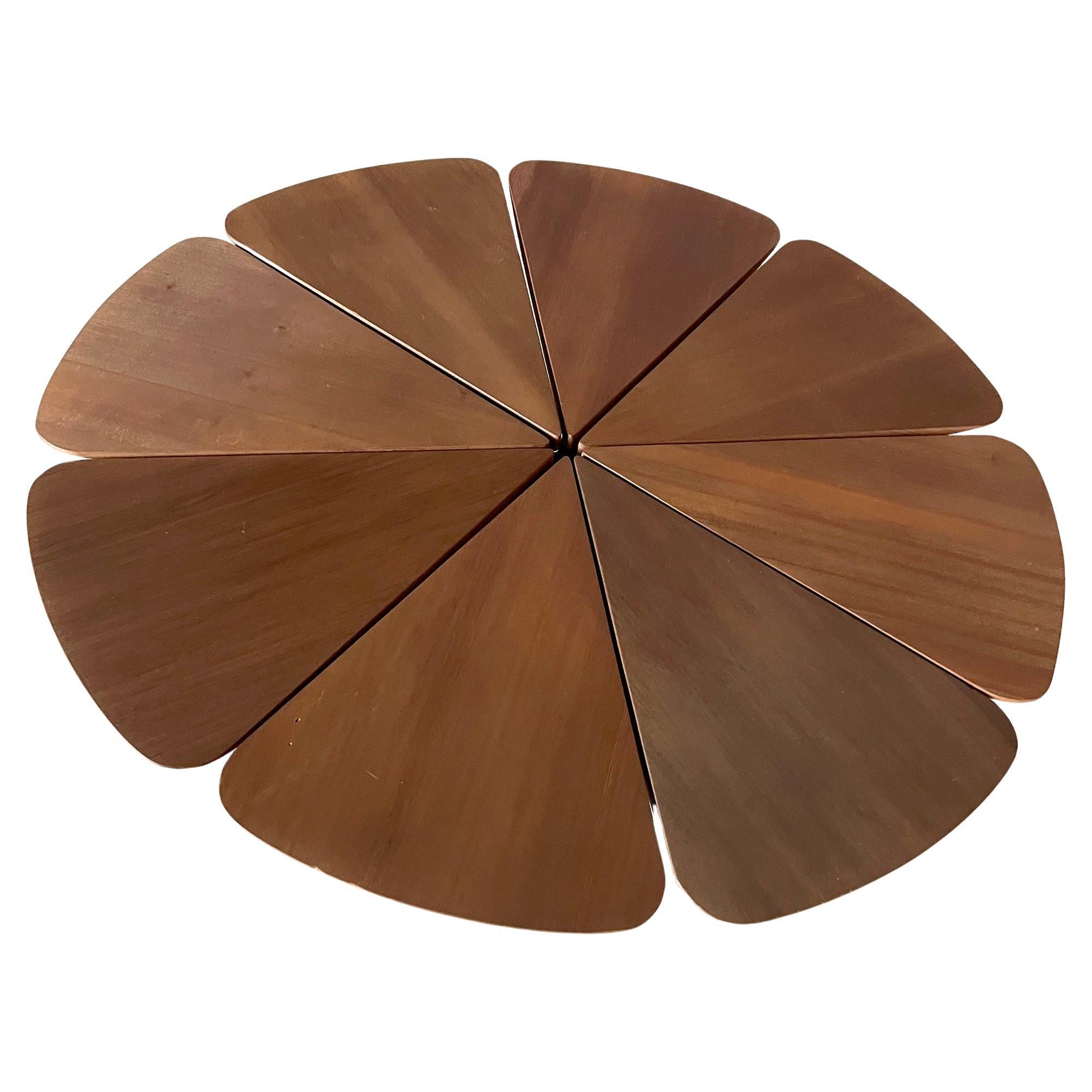 Vintage 1960's redwood petal coffee table designed by Richard Schultz for Knoll.  table measures 15