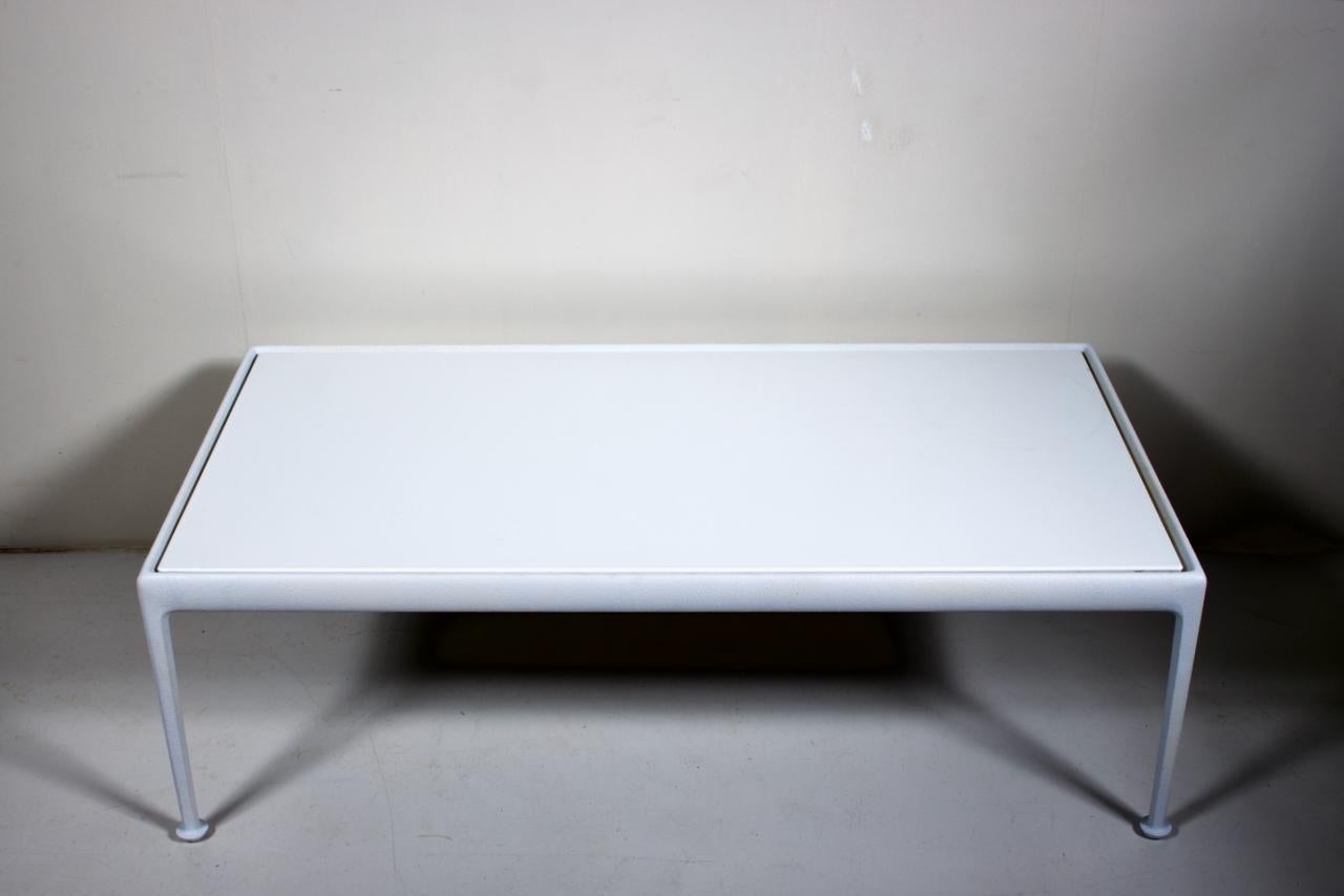 Richard Schultz for Knoll White on White Indoor Outdoor Coffee Table, 1960's In Good Condition For Sale In Bainbridge, NY