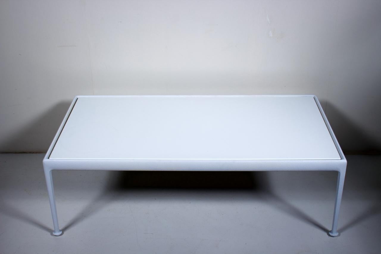 Aluminum Richard Schultz for Knoll White on White Indoor Outdoor Coffee Table, 1960's For Sale