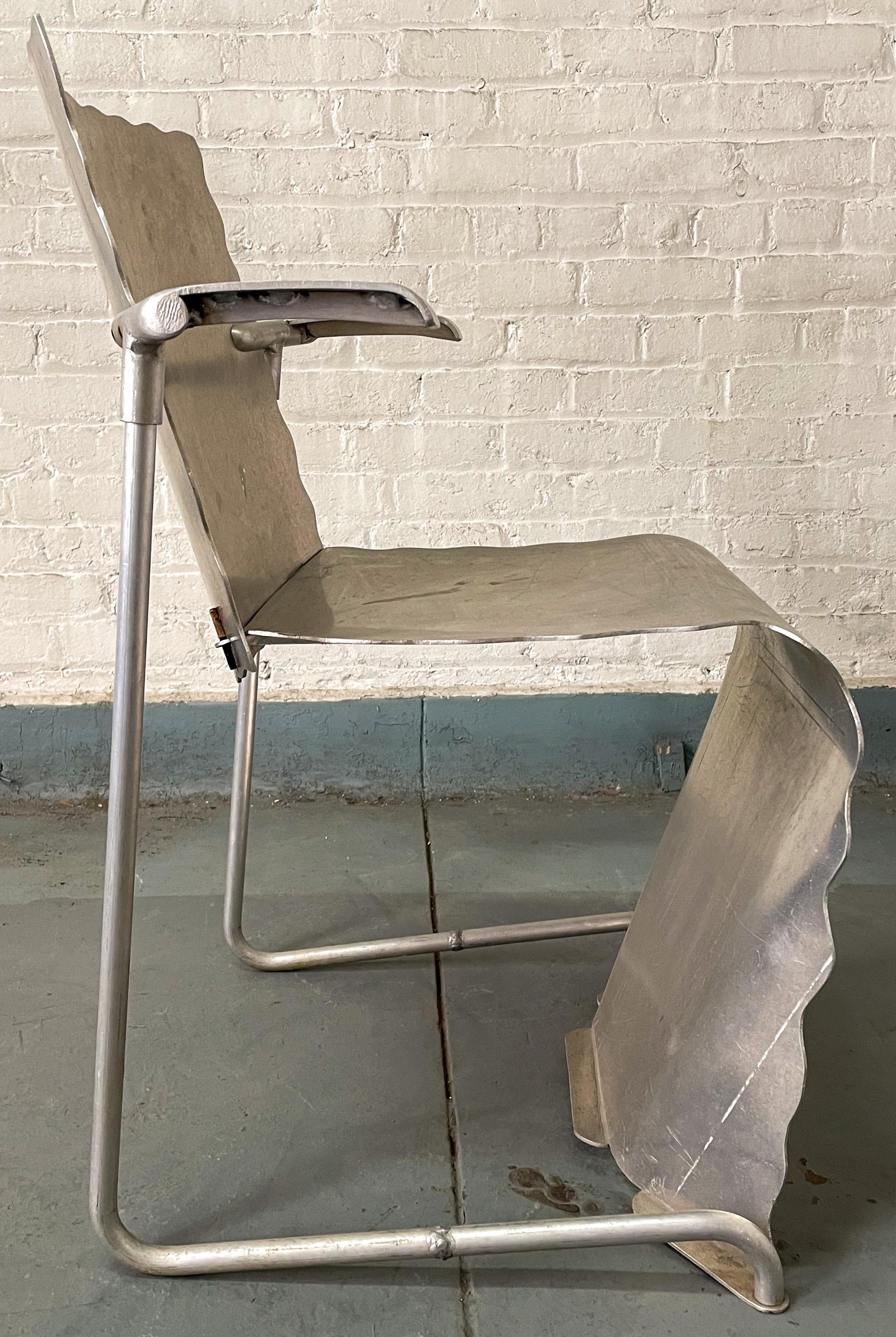 American Richard Schultz Prototype Aluminum Stacking Chair #2 For Sale