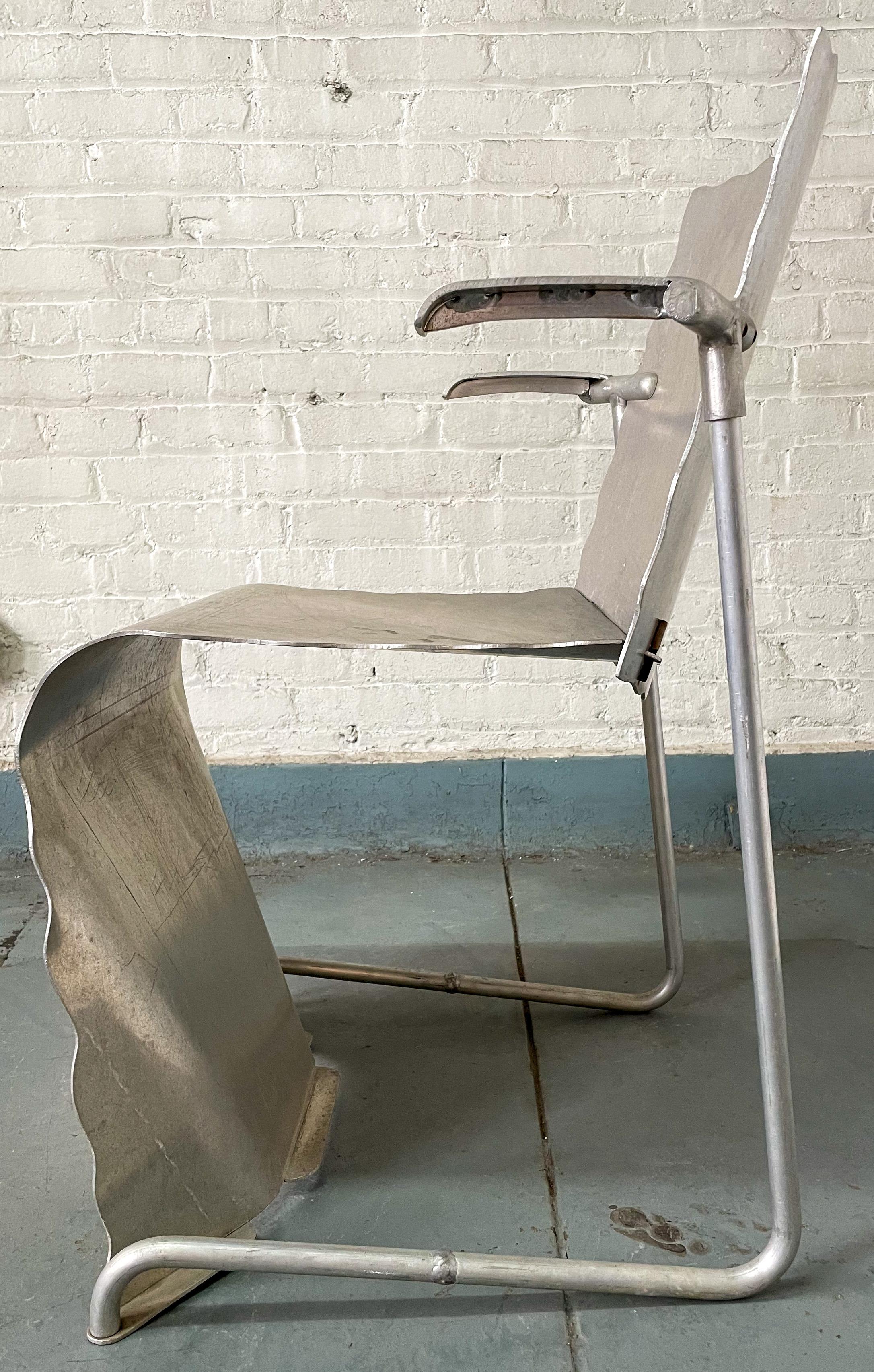Richard Schultz Prototype Aluminum Stacking Chair #2 In Good Condition For Sale In New York, NY
