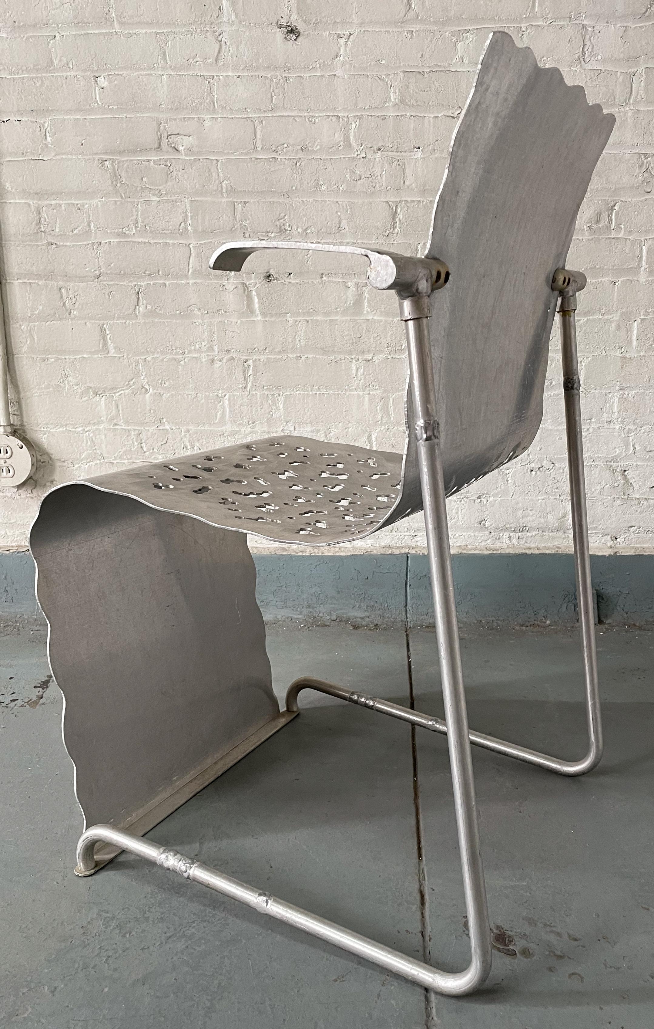 American Richard Schultz Prototype Aluminum Stacking Chair #1 For Sale