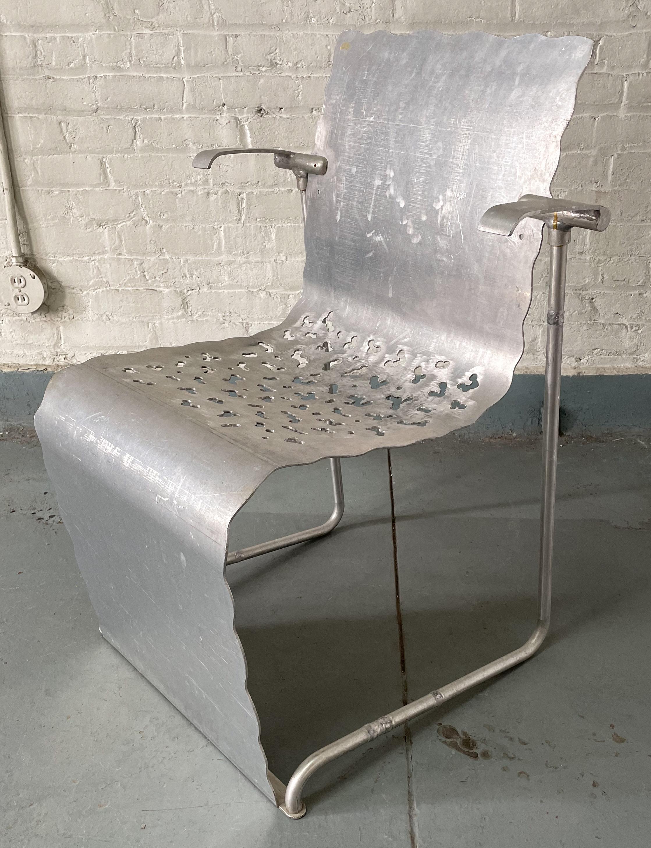 Richard Schultz Prototype Aluminum Stacking Chair #1 In Good Condition For Sale In New York, NY