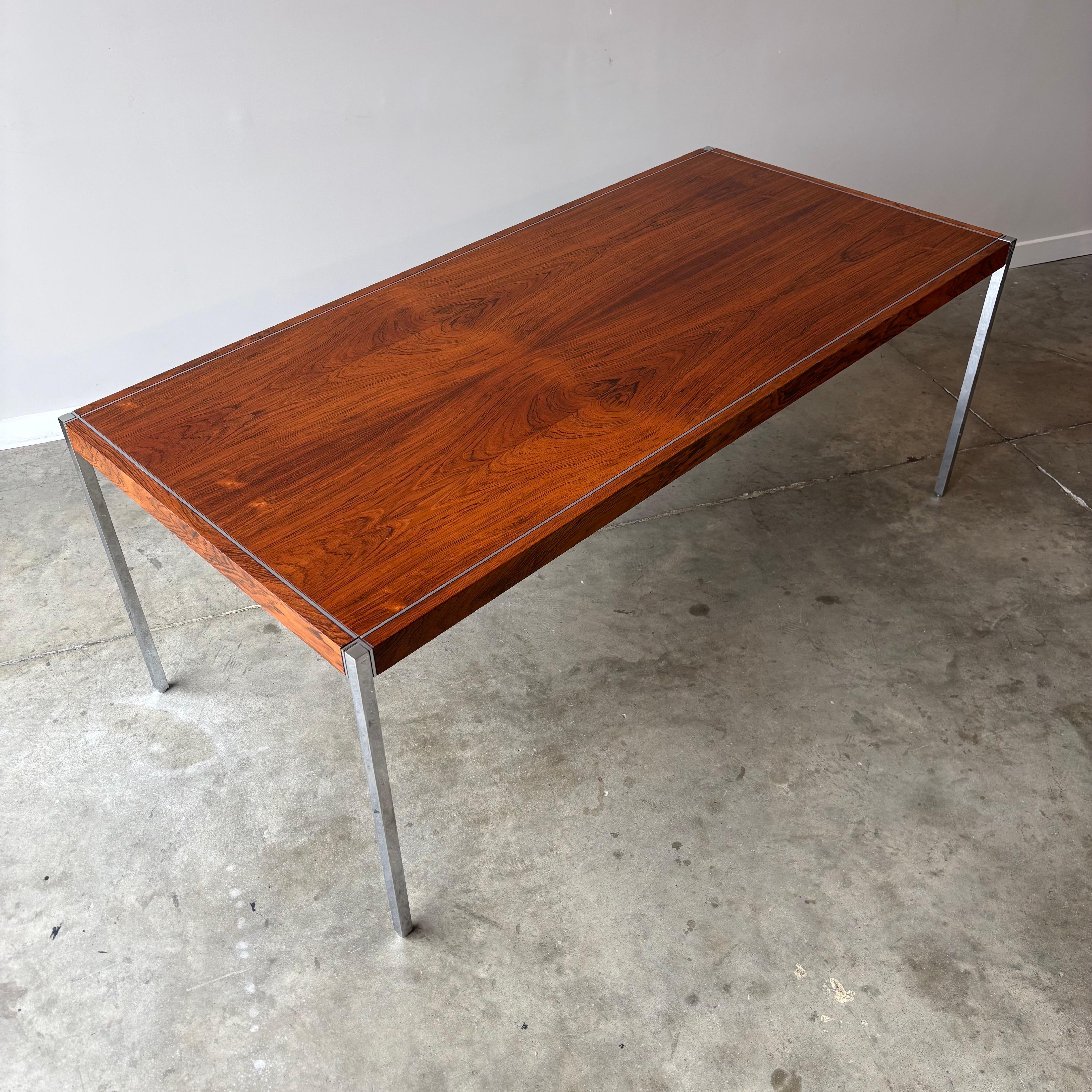 Richard Schultz Rosewood and Chrome Dining Table for Knoll at 1stDibs