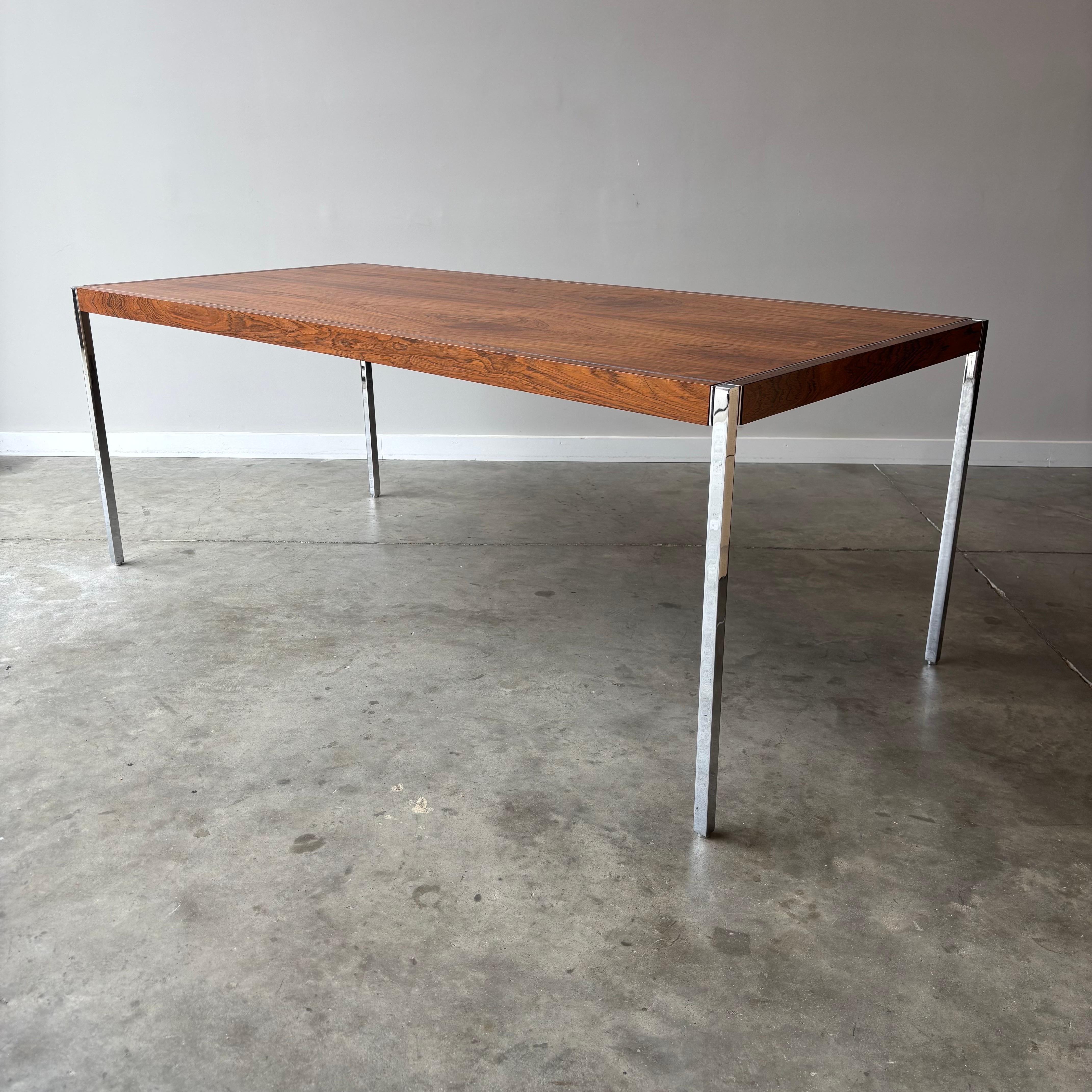 Richard Schultz Rosewood and Chrome Dining Table for Knoll at 1stDibs