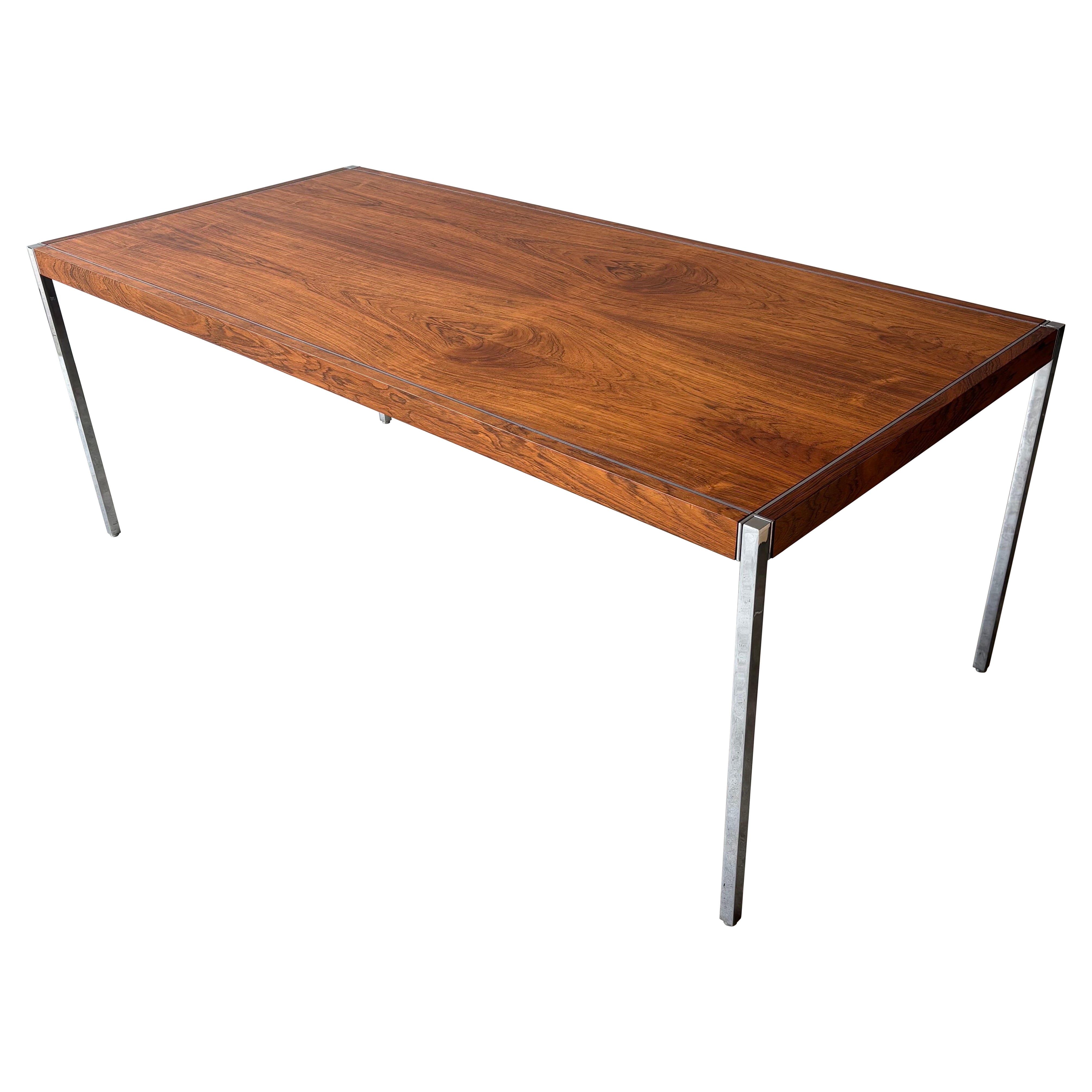 Richard Schultz Rosewood and Chrome Dining Table for Knoll