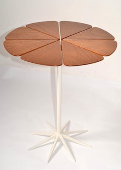 Richard Schultz Vintage Petal End Table Knoll Mid-Century Modern Alluminio Teak