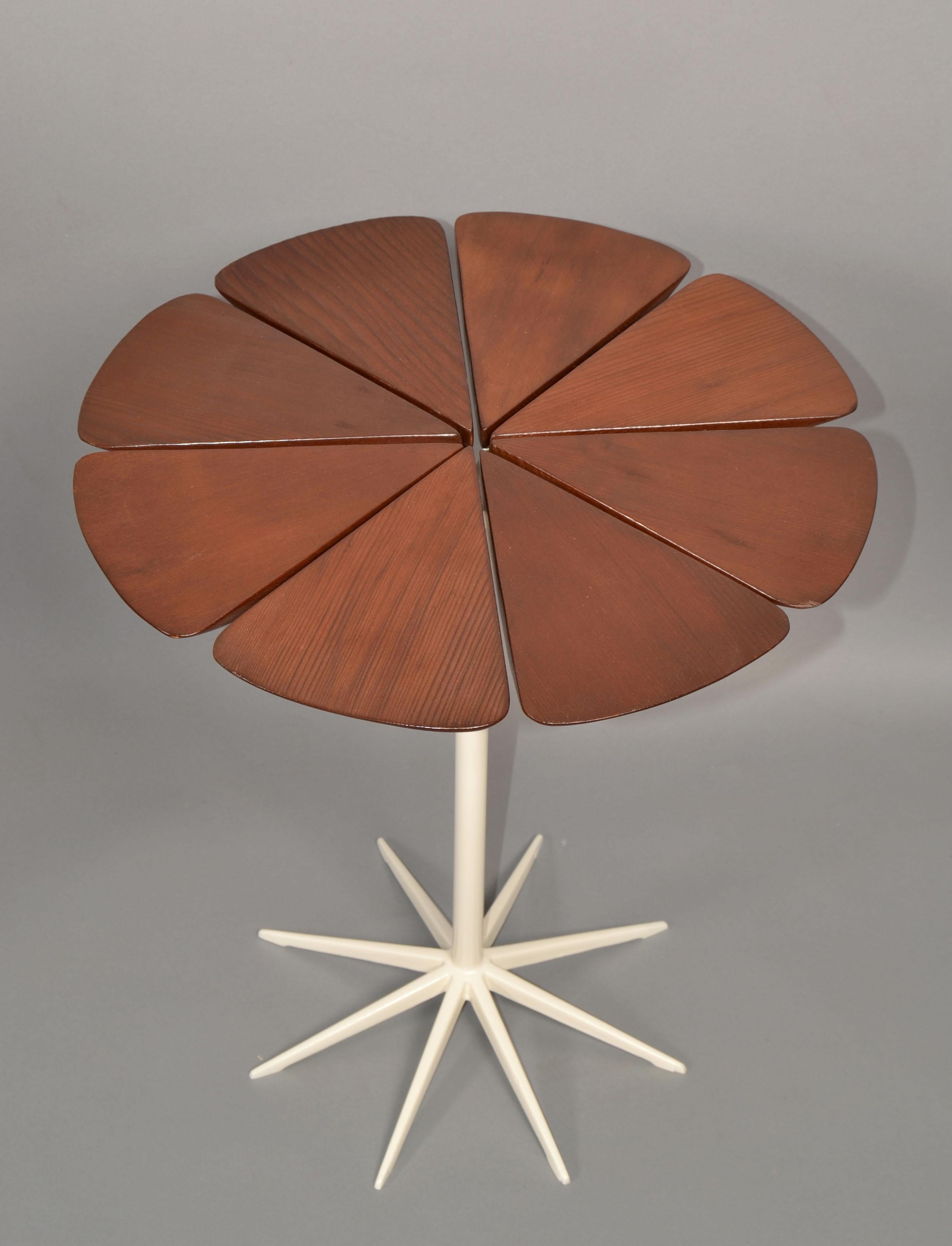 American Richard Schultz Vintage Petal End Table Knoll Mid-Century Modern Aluminum Teak