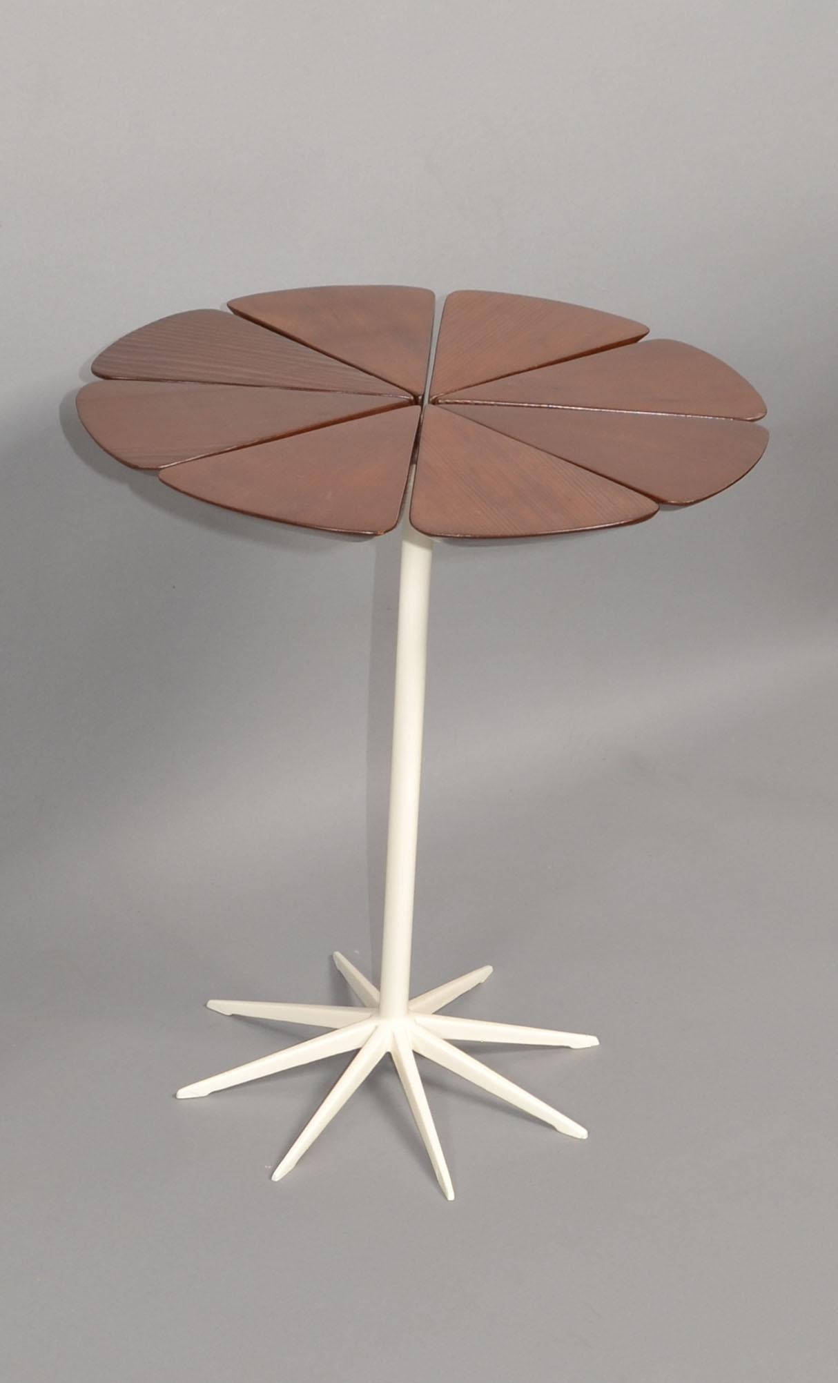Painted Richard Schultz Vintage Petal End Table Knoll Mid-Century Modern Aluminum Teak