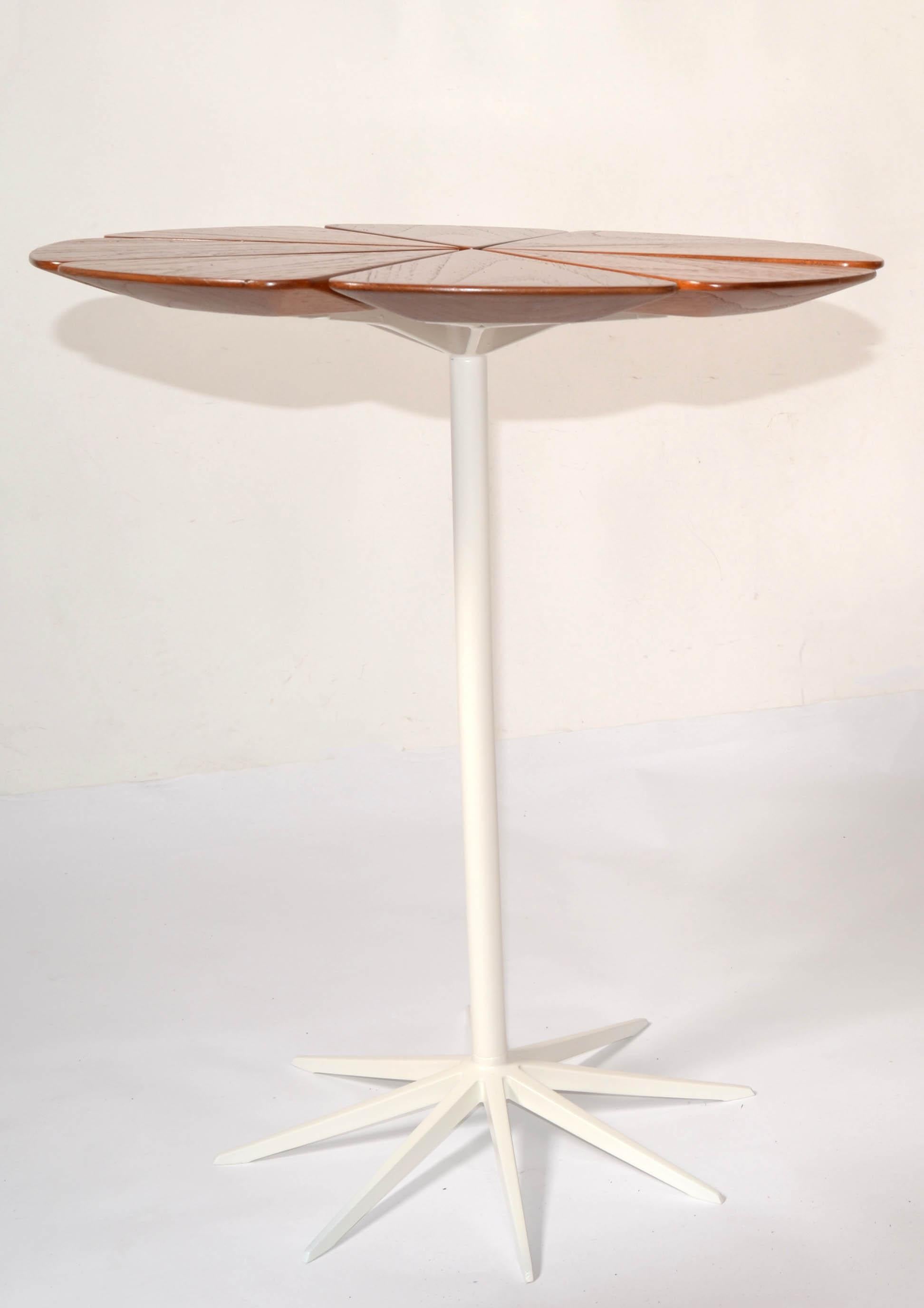 Richard Schultz Vintage Blütenblatt-Beistelltisch Knoll Mid-Century Modern Aluminium Teakholz (Gemalt) im Angebot
