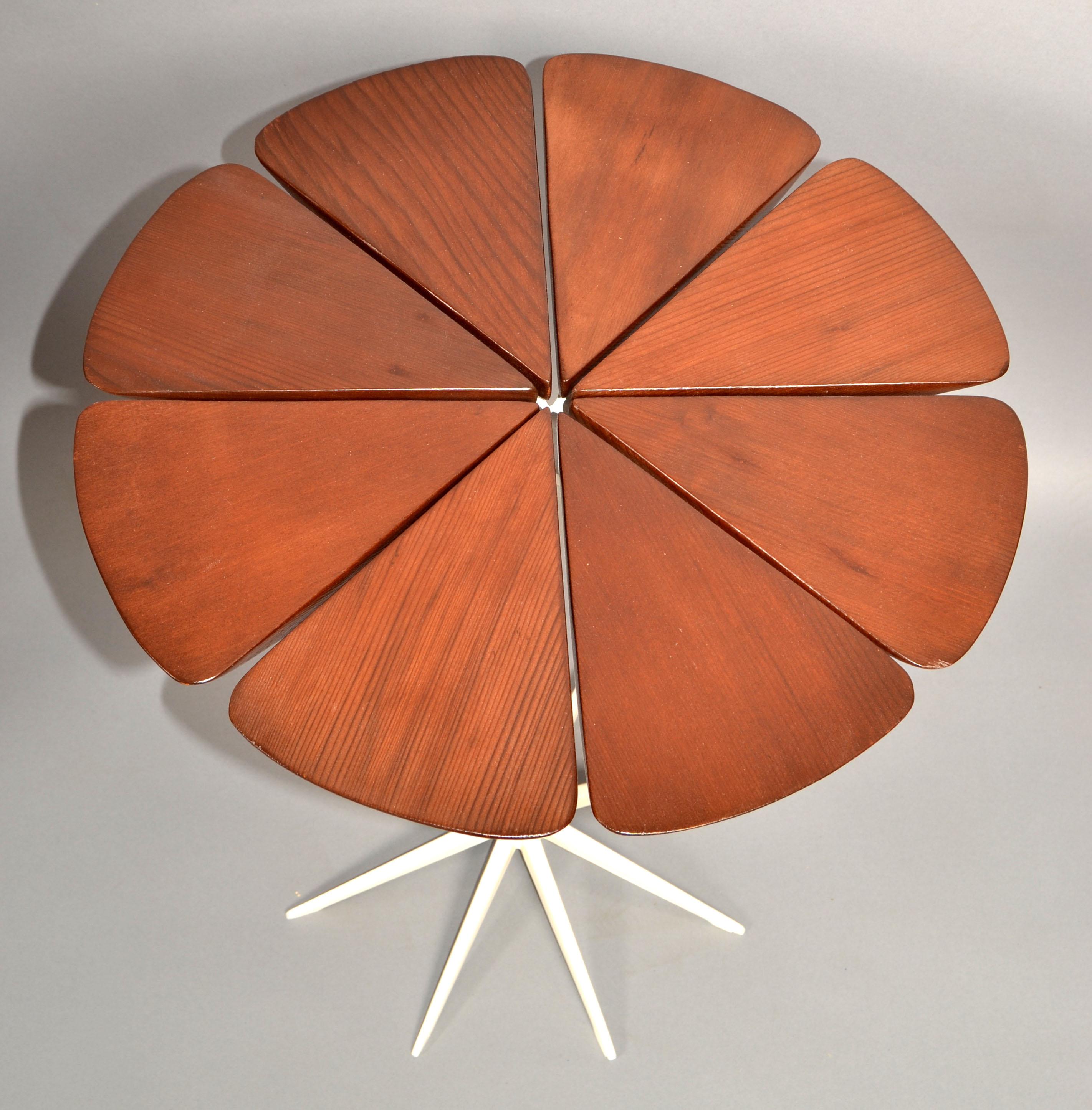 Richard Schultz Vintage Petal End Table Knoll Mid-Century Modern Aluminum Teak 1