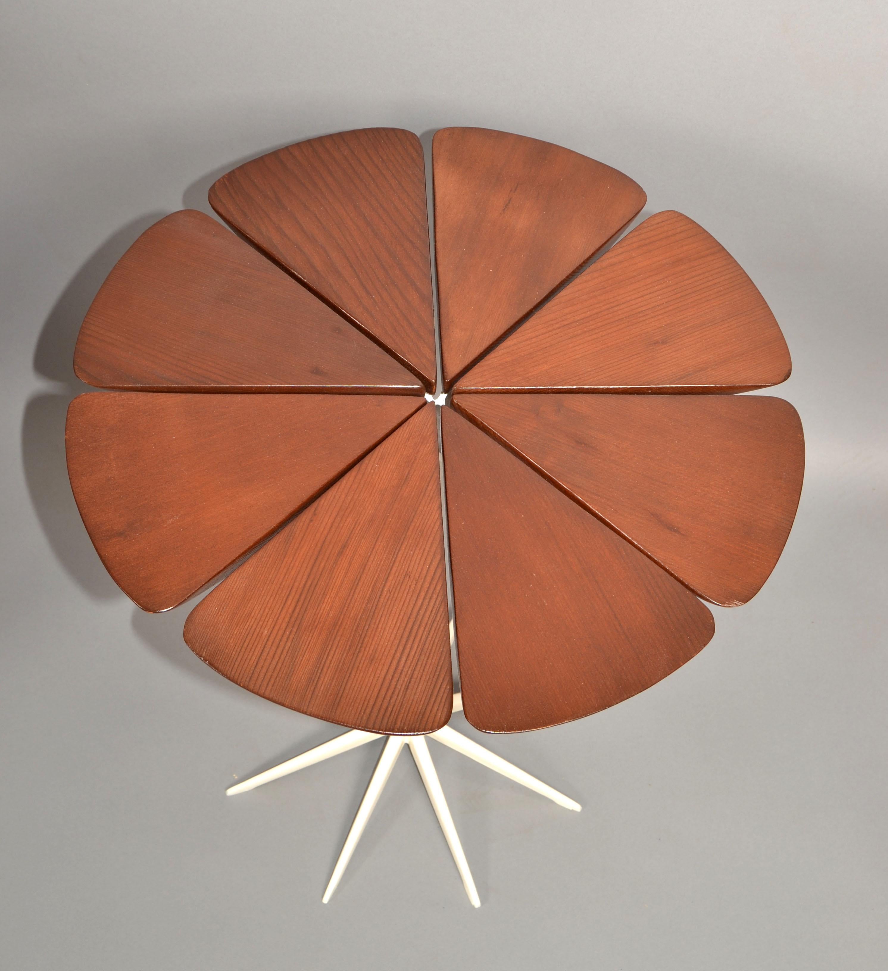 Richard Schultz Vintage Petal End Table Knoll Mid-Century Modern Aluminum Teak 3