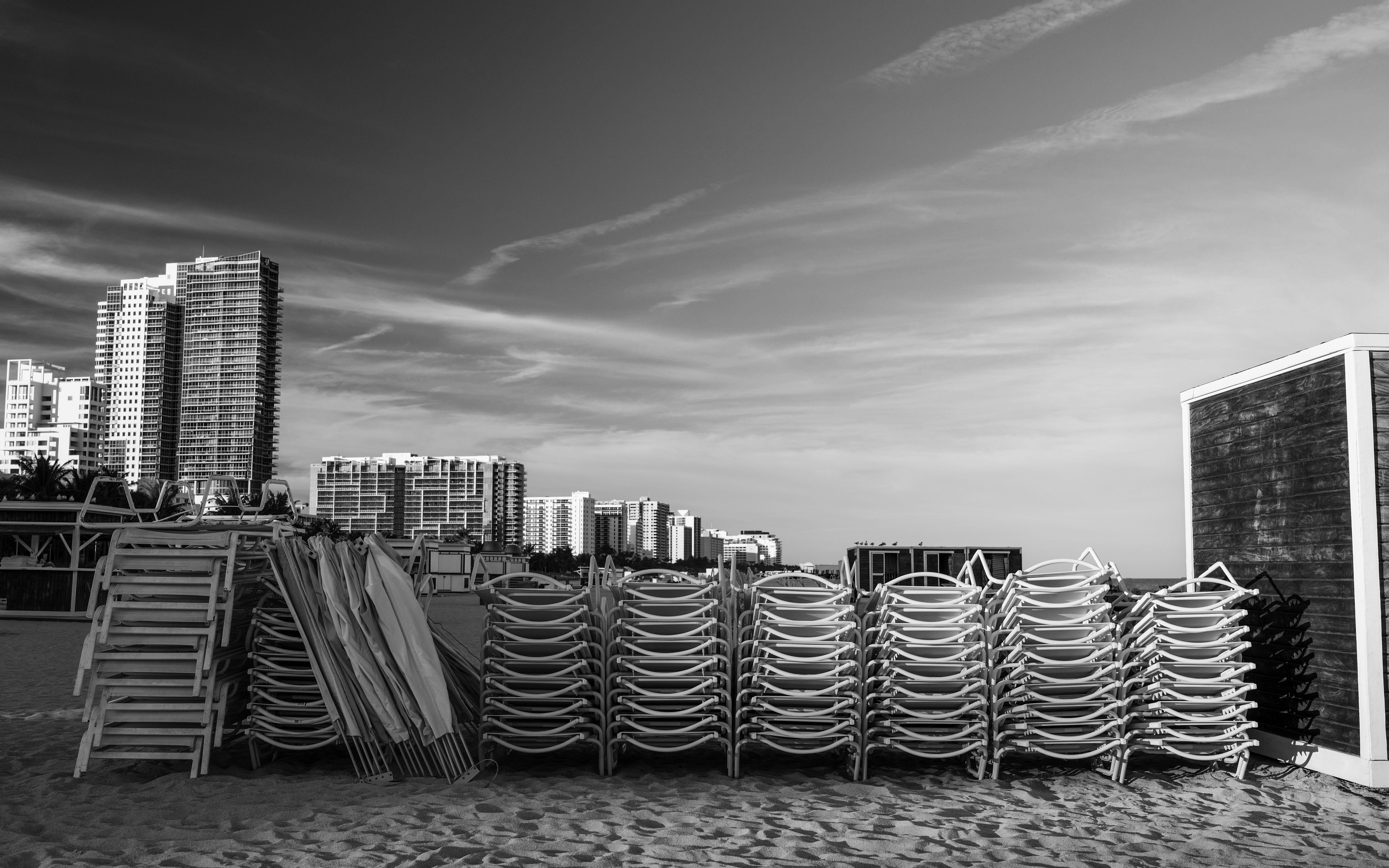 Richard Scudder Black and White Photograph - â€œEnd Of Summerâ€ AKA Miami Beach, End Of Summer, Photograph, C-Type